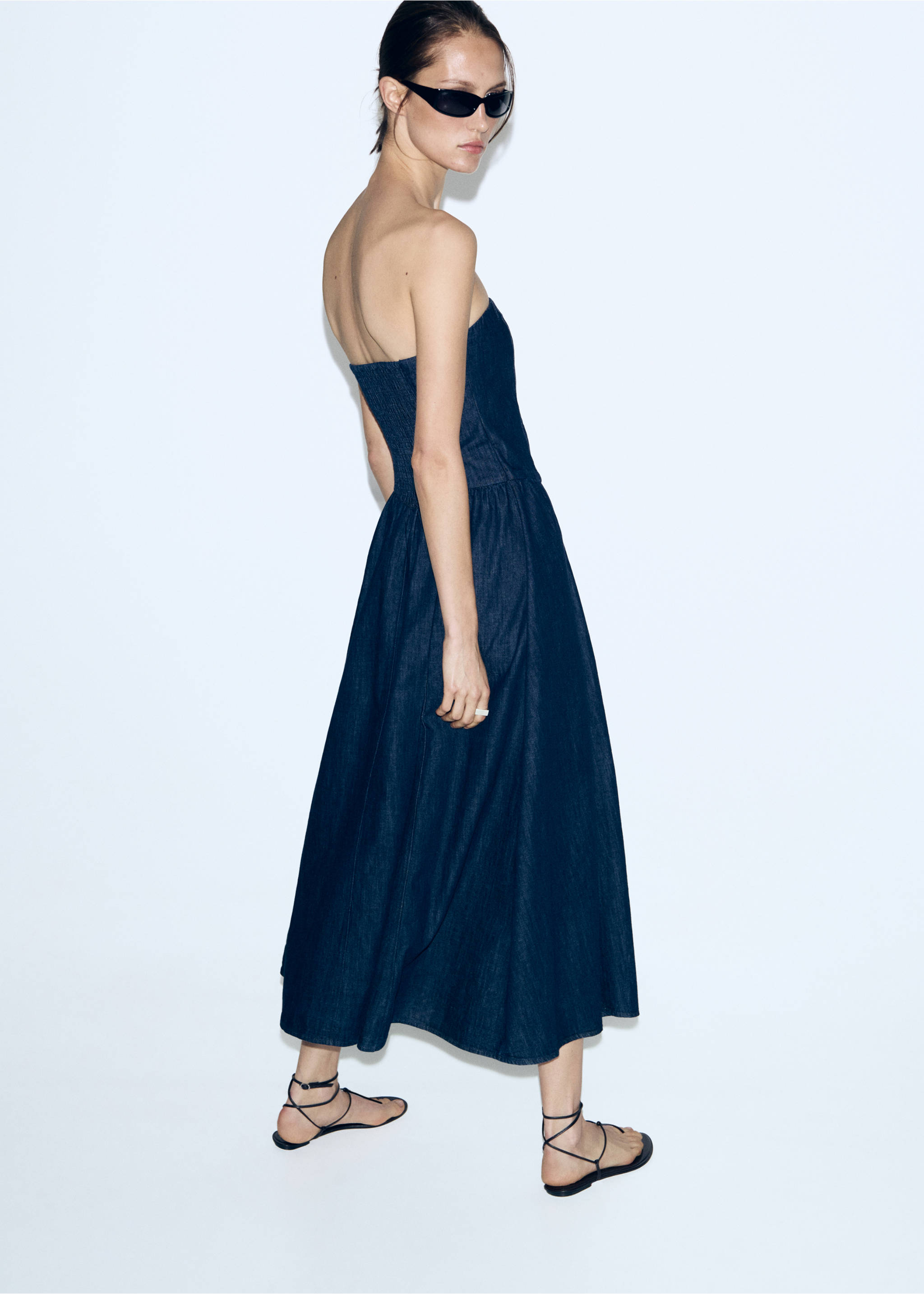 Robe bustier en jean - Verso de l’article, Bleu. Ref: 27019082-00.