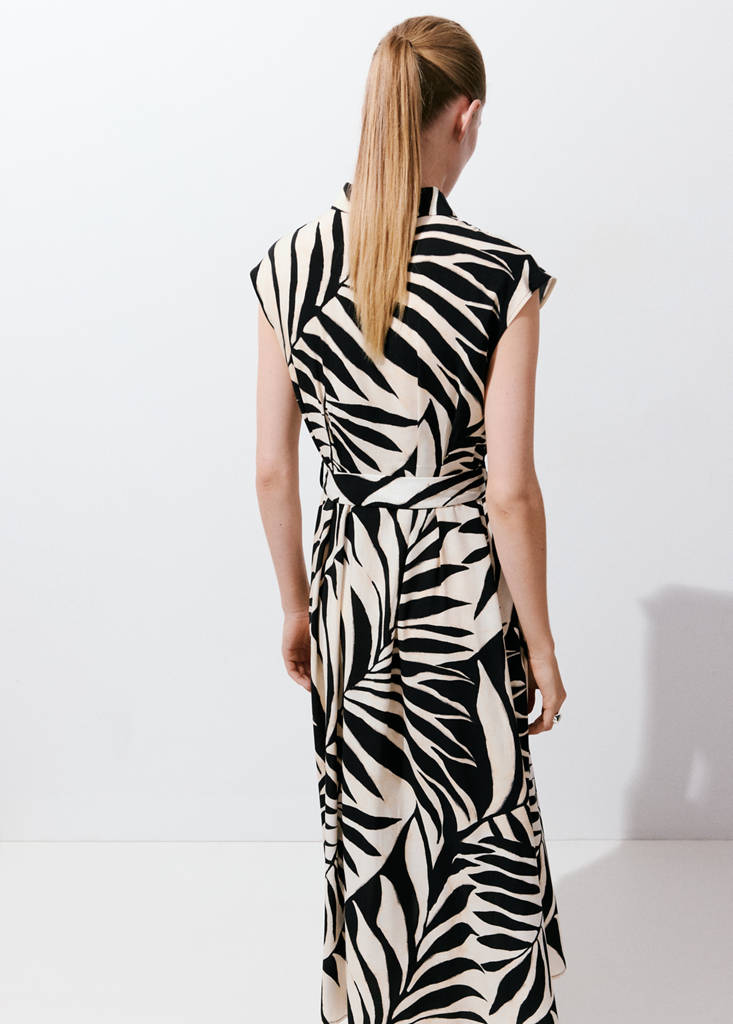 Printed shirt dress — Black