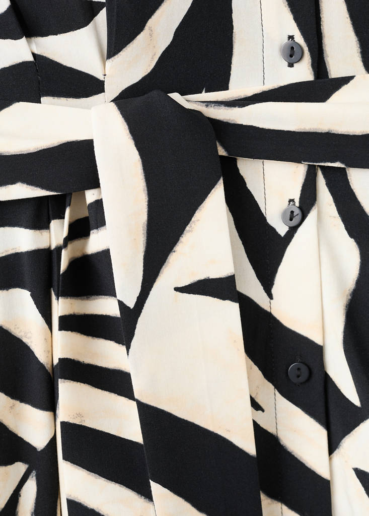 Printed shirt dress — Black