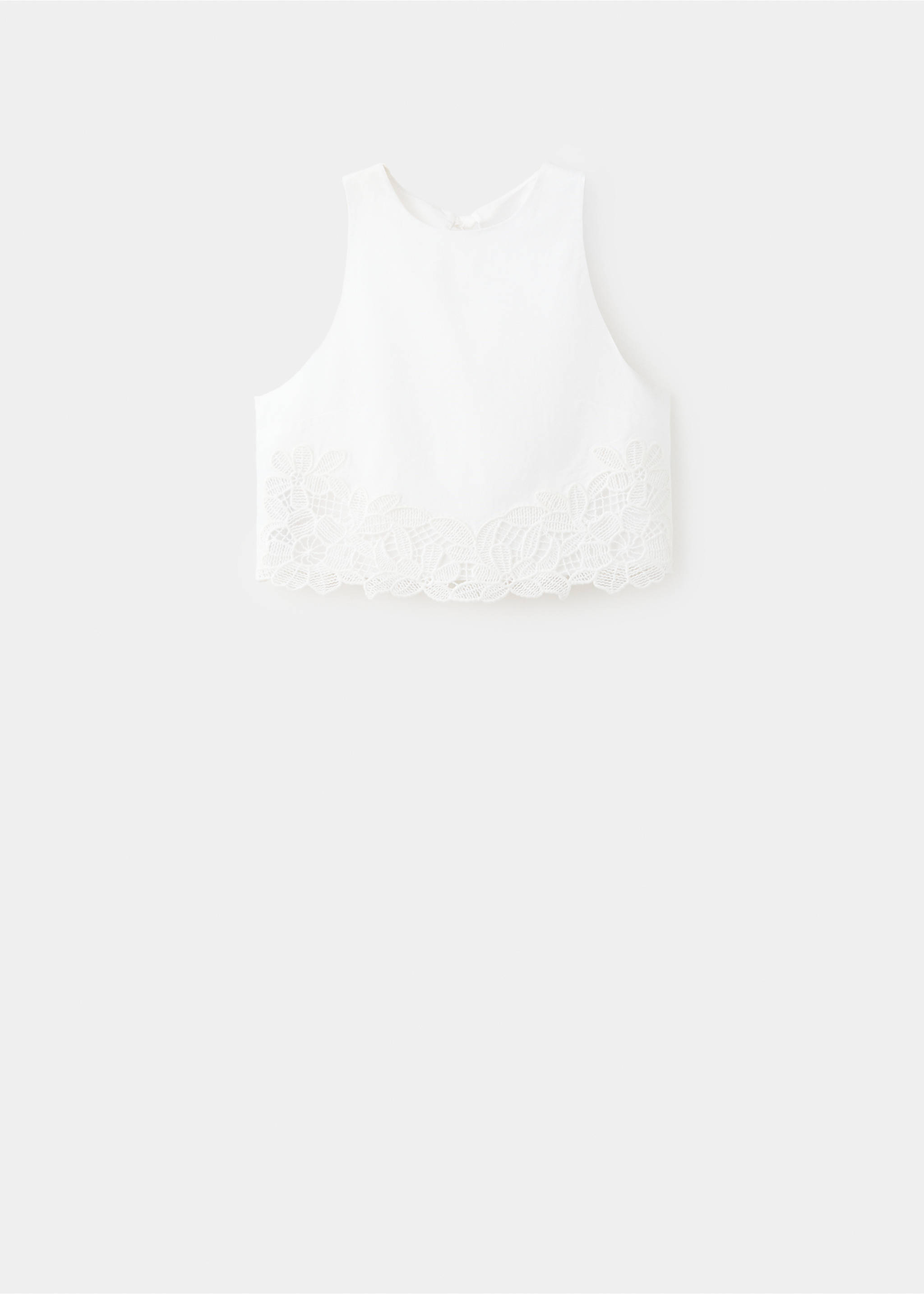 Embroidered broderie anglaise top - Article without model, Off White. Ref: 27019084-00.