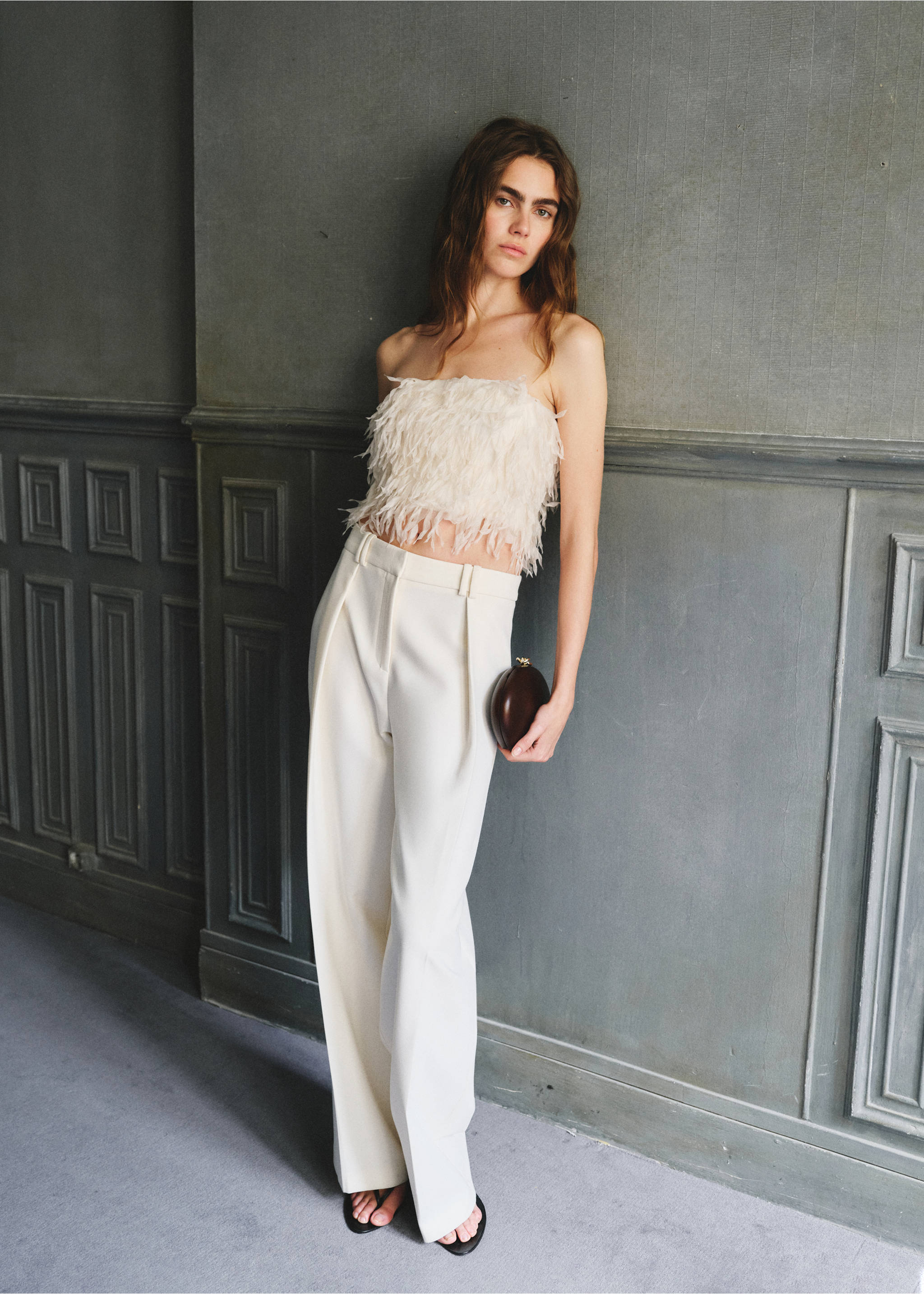 Textured crop top - General plane, Vanilla. Ref: 27019085-00.