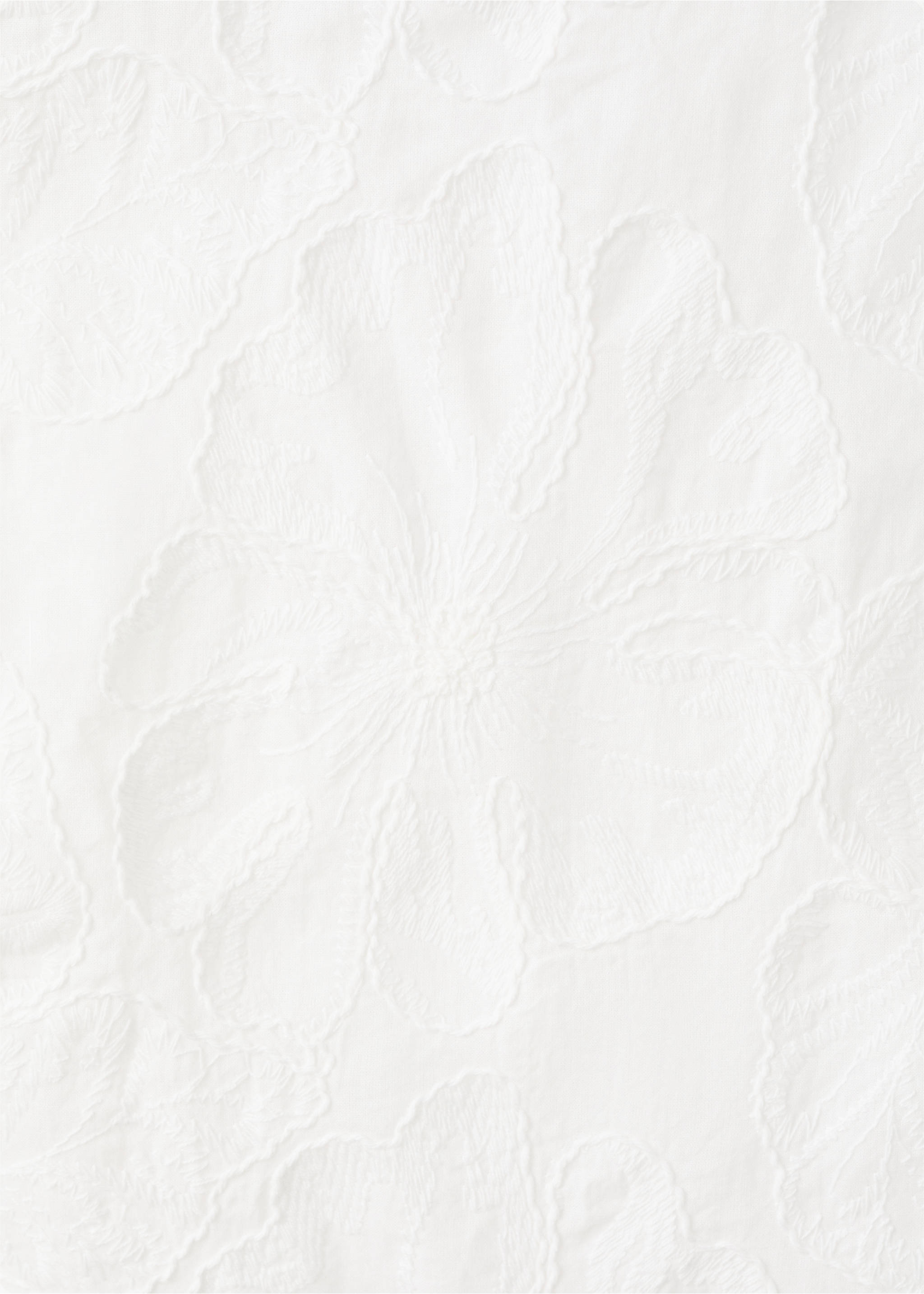 Floral embroidered cotton top - Details of the article 8, White. Ref: 27019086-00.