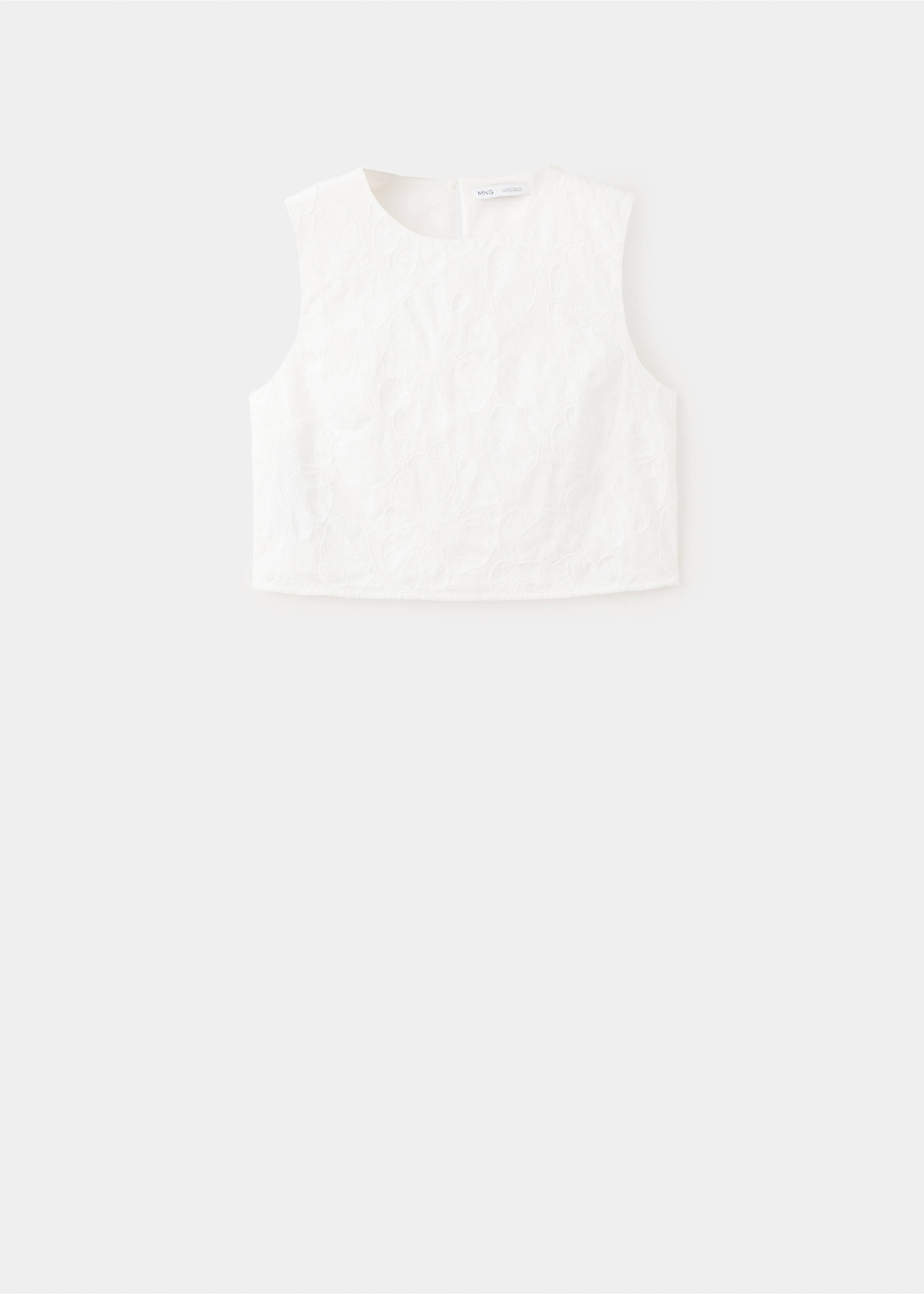 Floral embroidered cotton top - Article without model, White. Ref: 27019086-00.