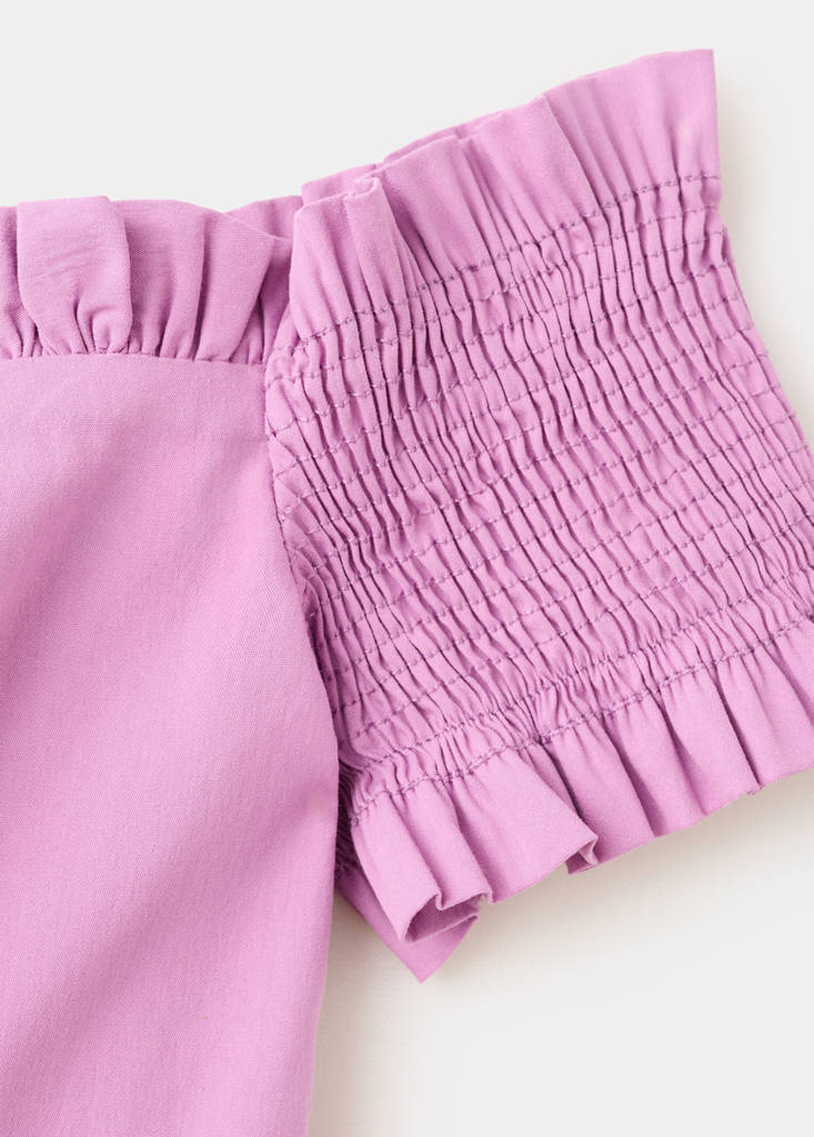 Ruffle detail top — Pastel Pink