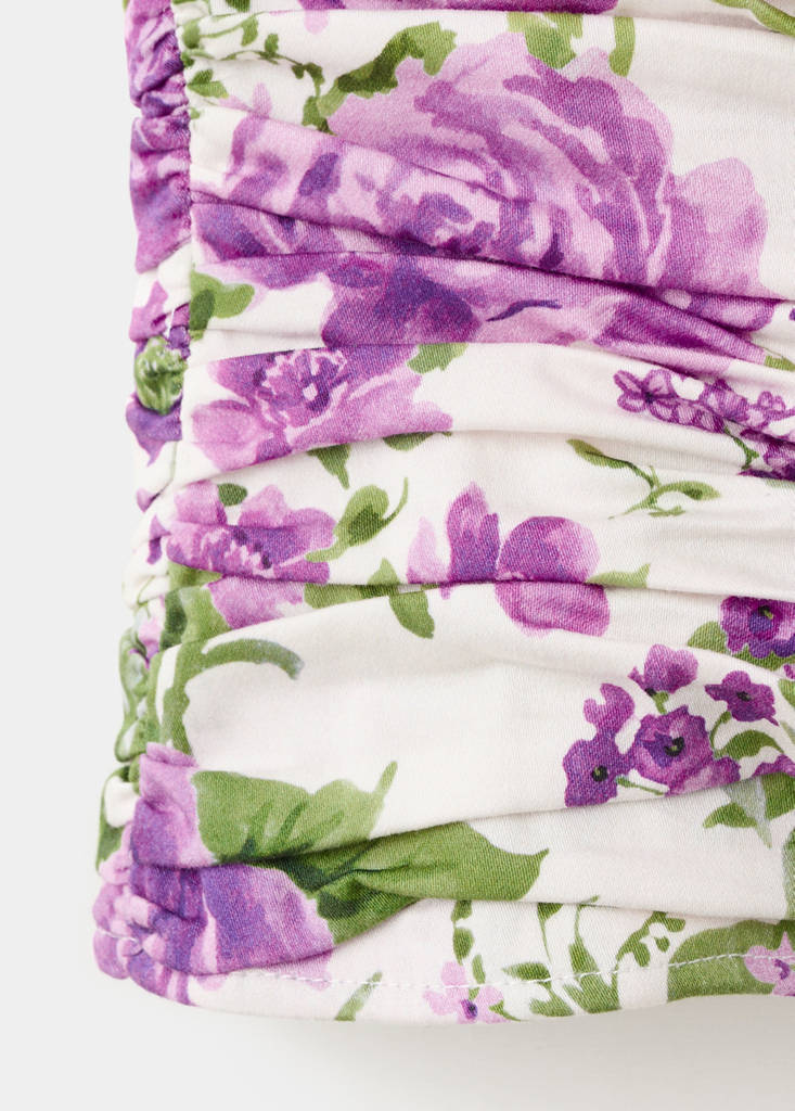 Strapless floral top — Off White