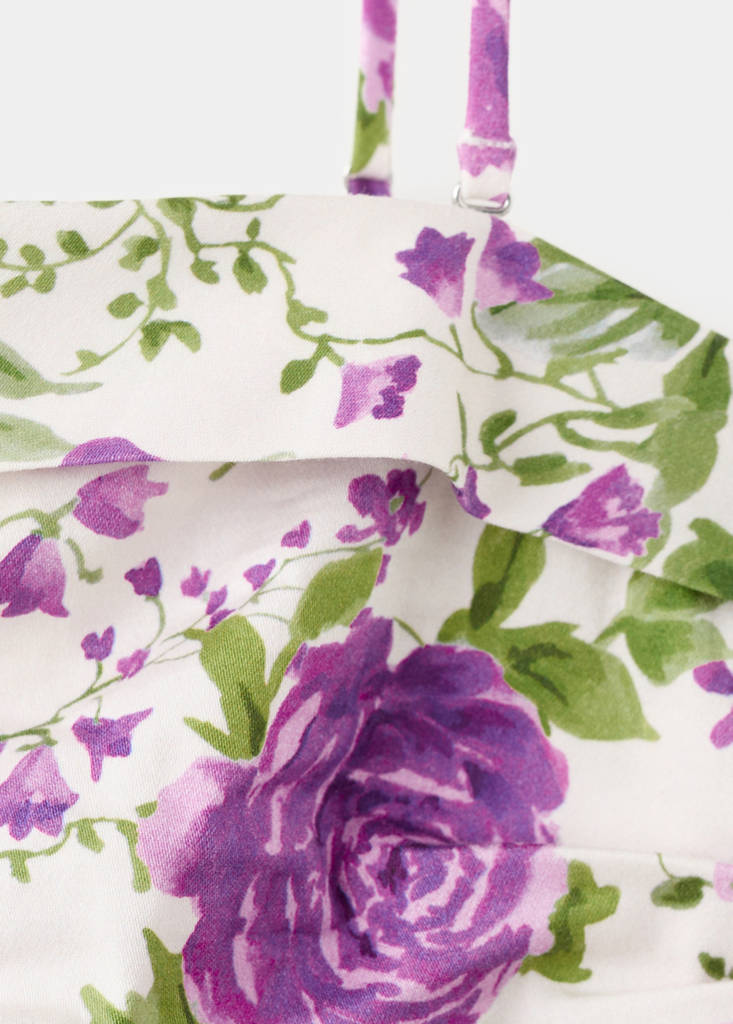 Strapless floral top — Off White