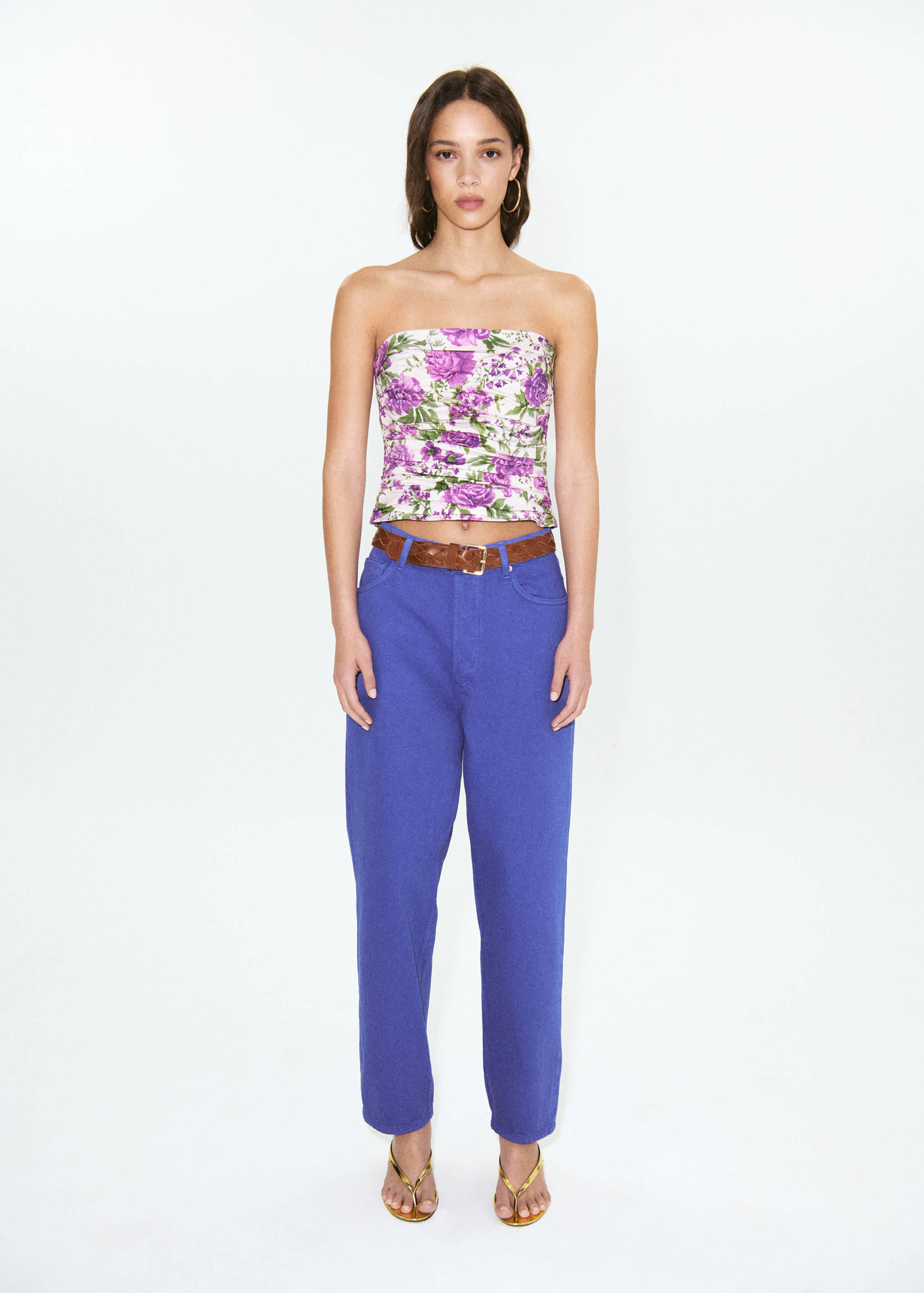 Floral strapless top - General plane