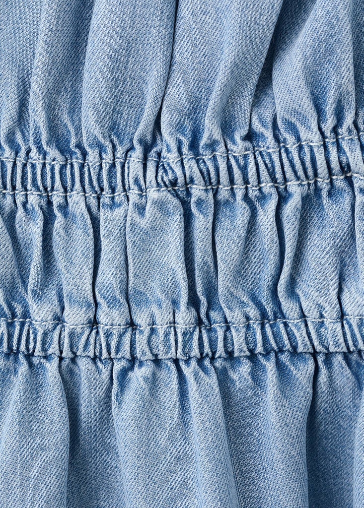Lyocell ruched denim dress — Light Blue