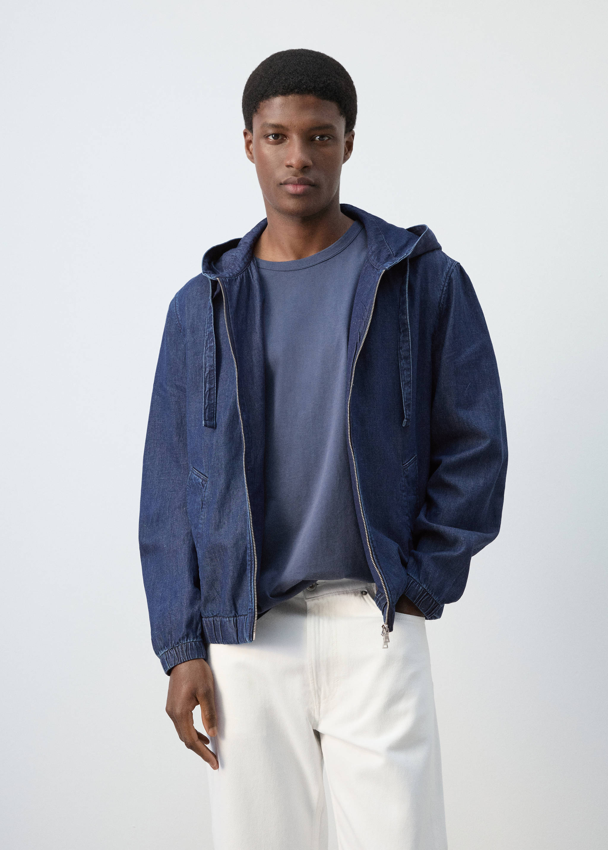 Hooded denim jacket - Medium plane