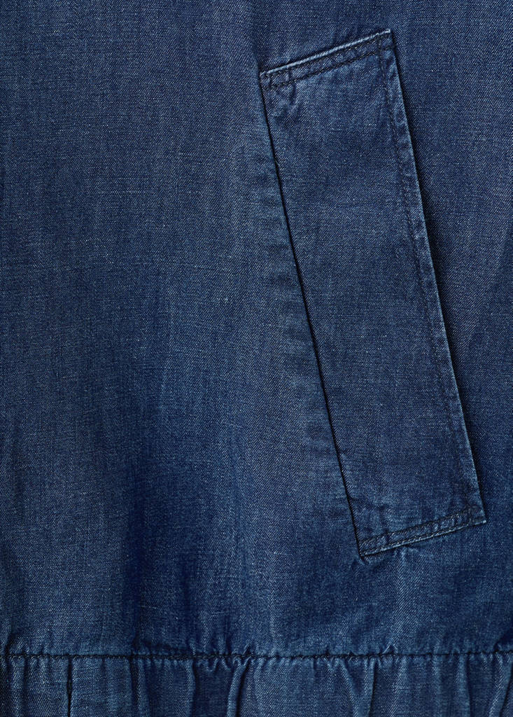 Hooded denim jacket — Ink Blue