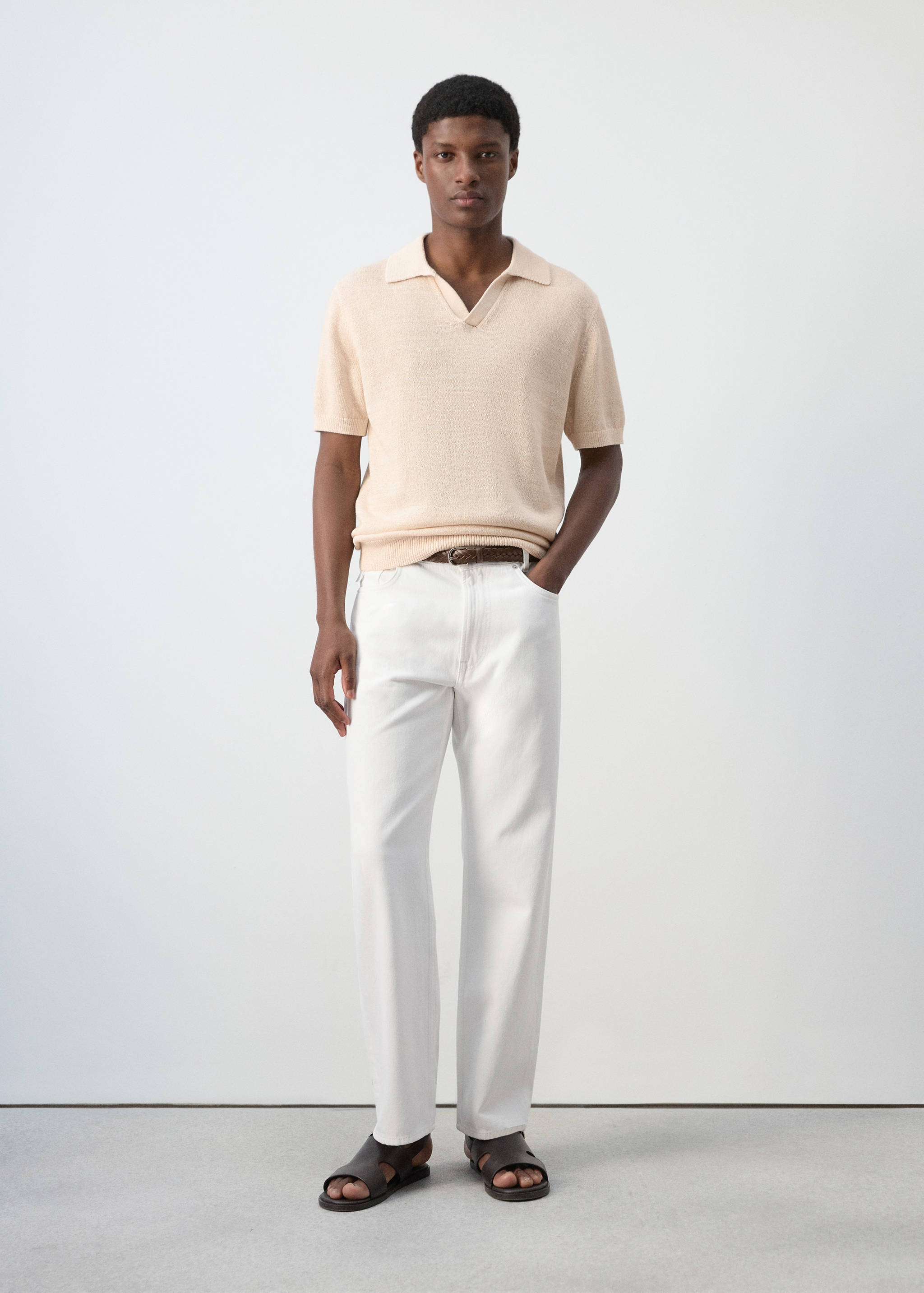 100% cotton regular fit jeans - General plane