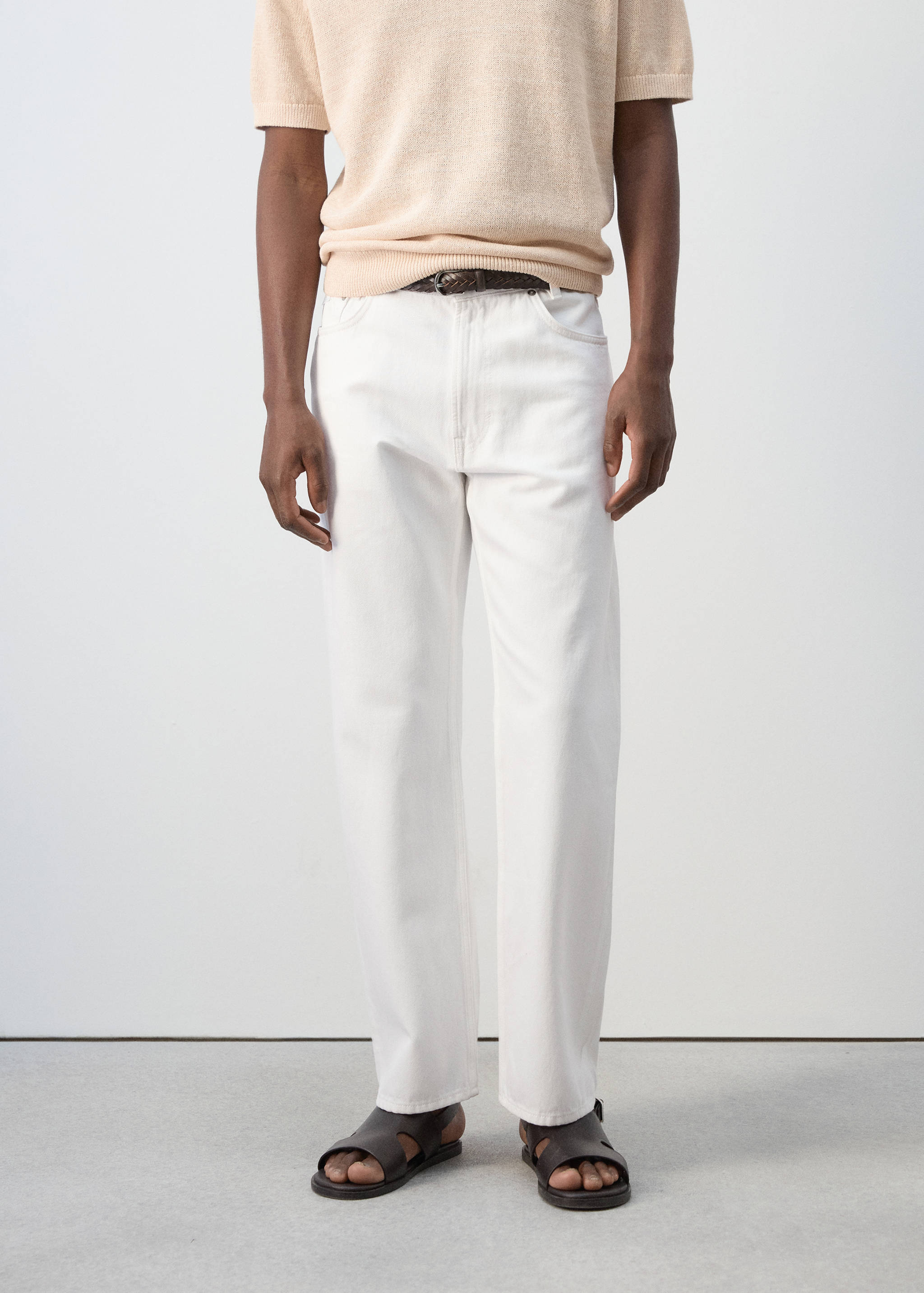 100% cotton regular fit jeans - Medium plane