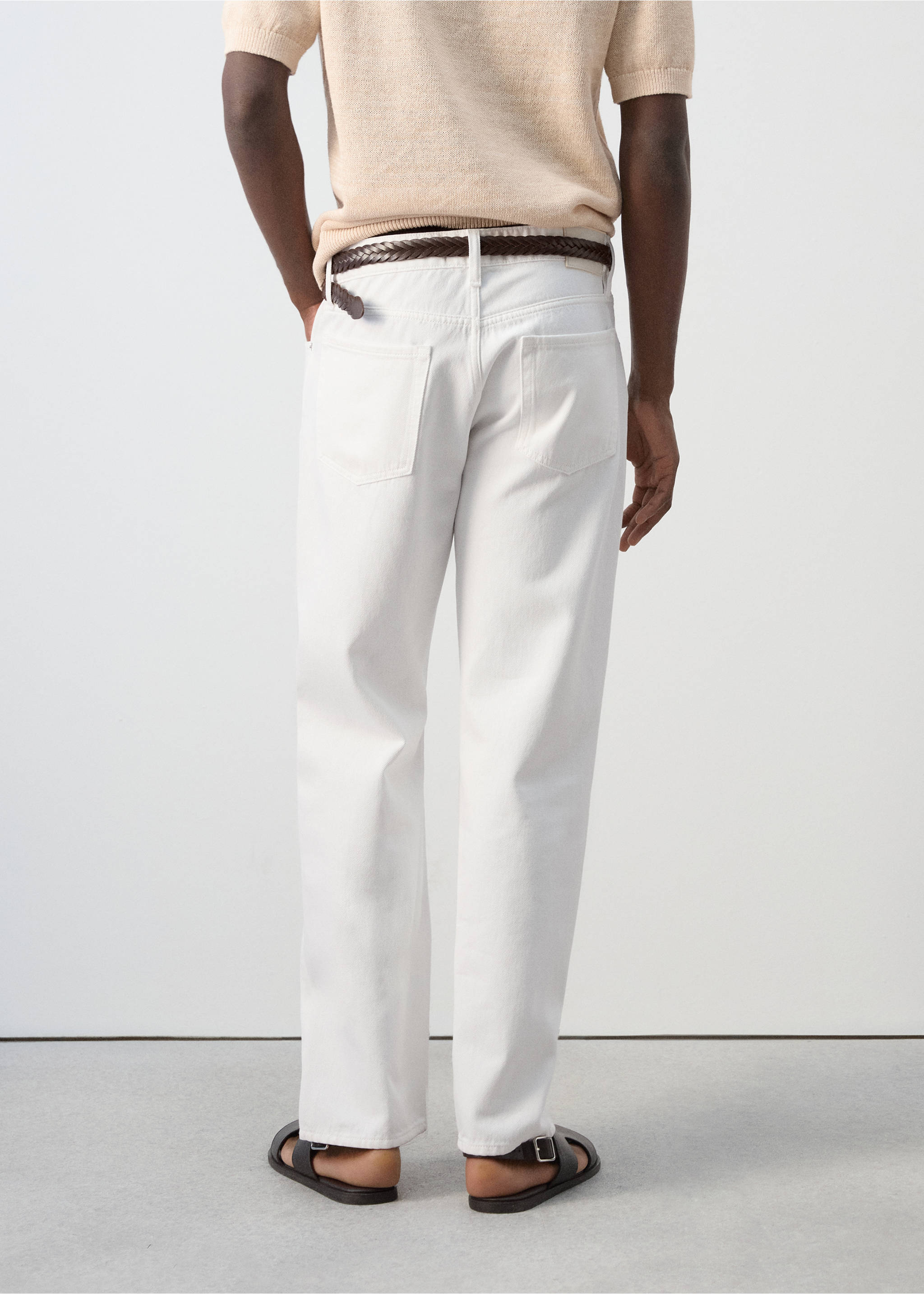 Texans 100% cotó regular fit - Revers de l'article, Blanc trencat. Ref: 27019208-00.