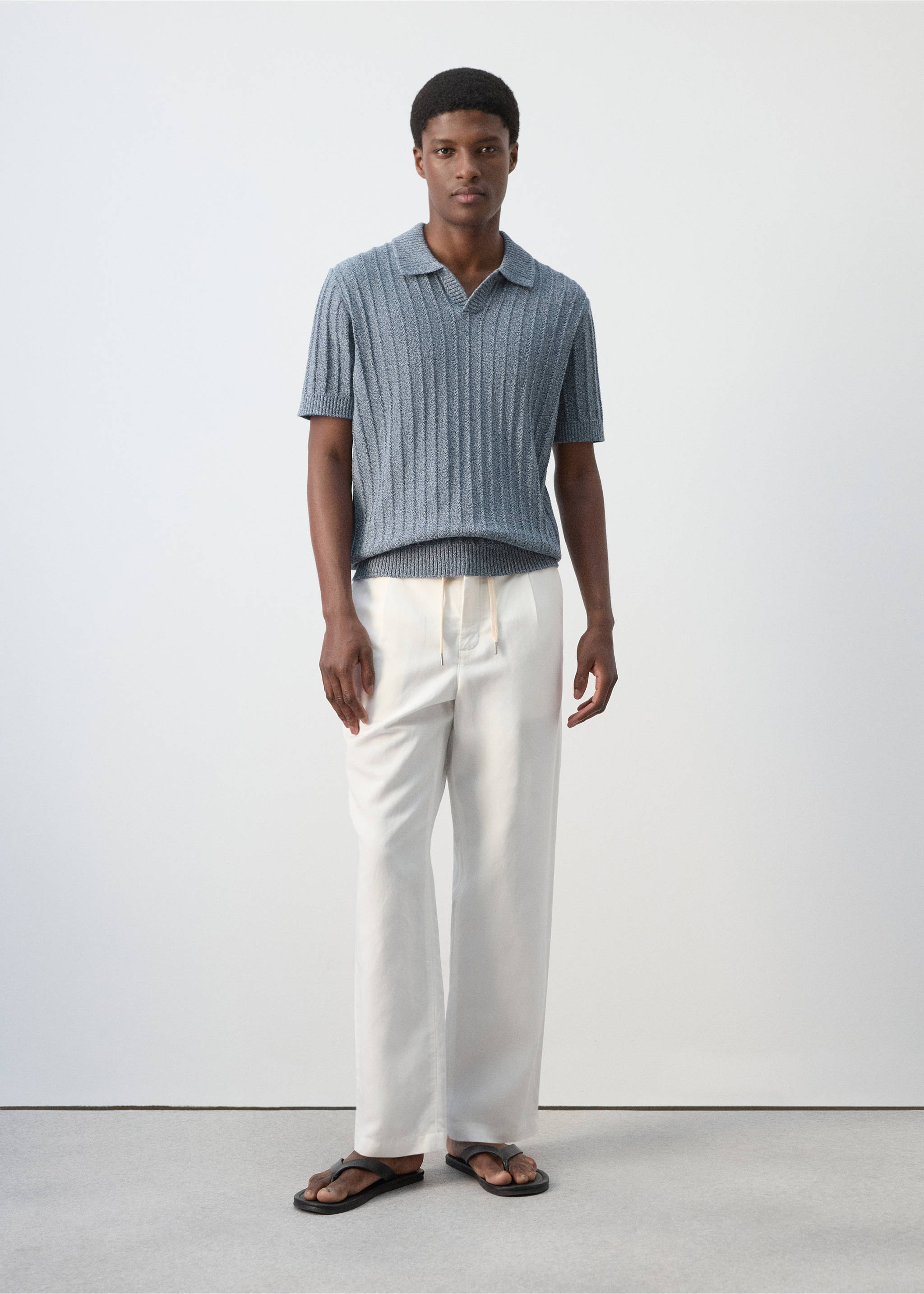 Polo shirt estreta - Общий план, Индиго. Ref: 27019209-00.