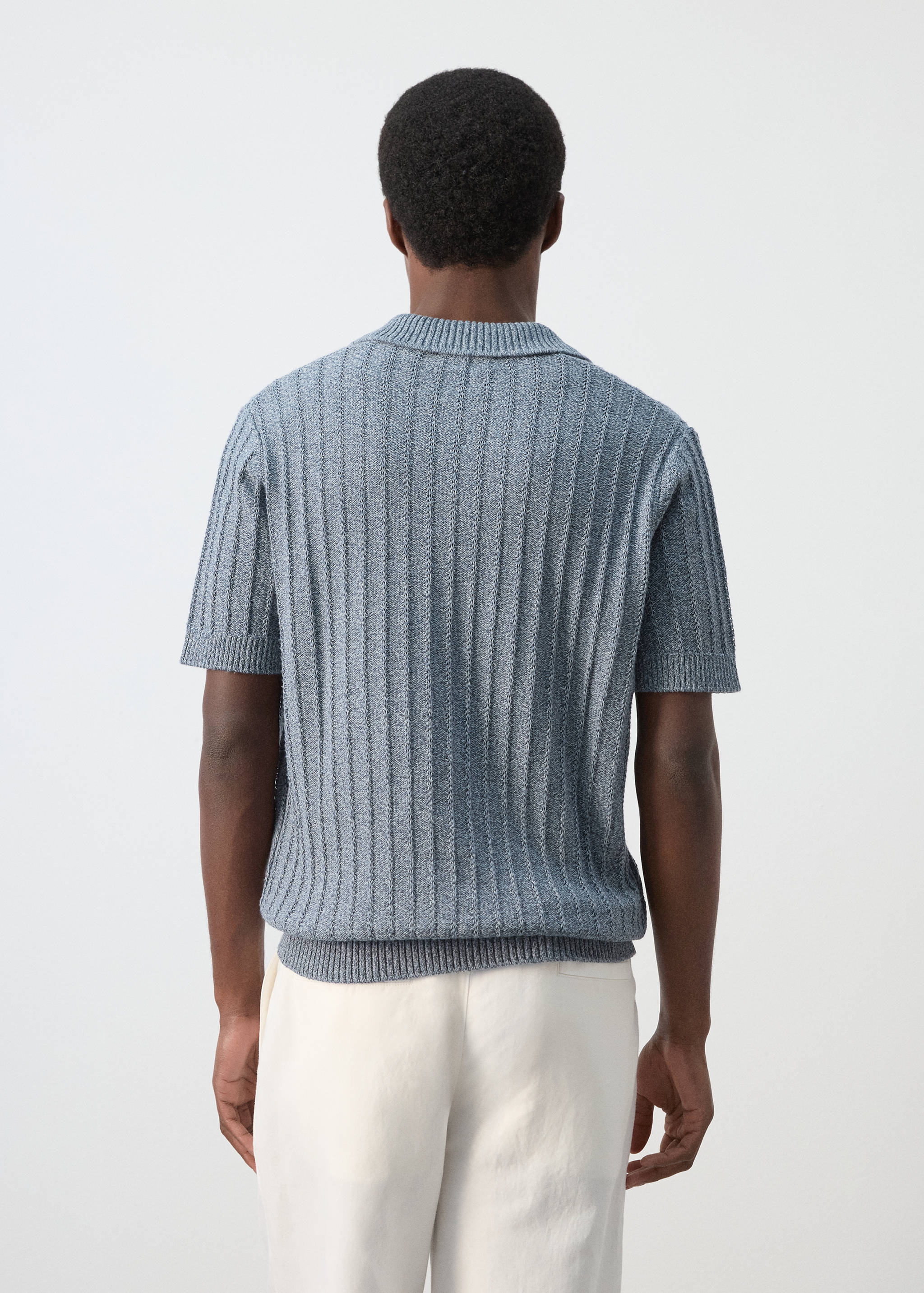 100% cotton fine-knit polo shirt - Reverse of the article