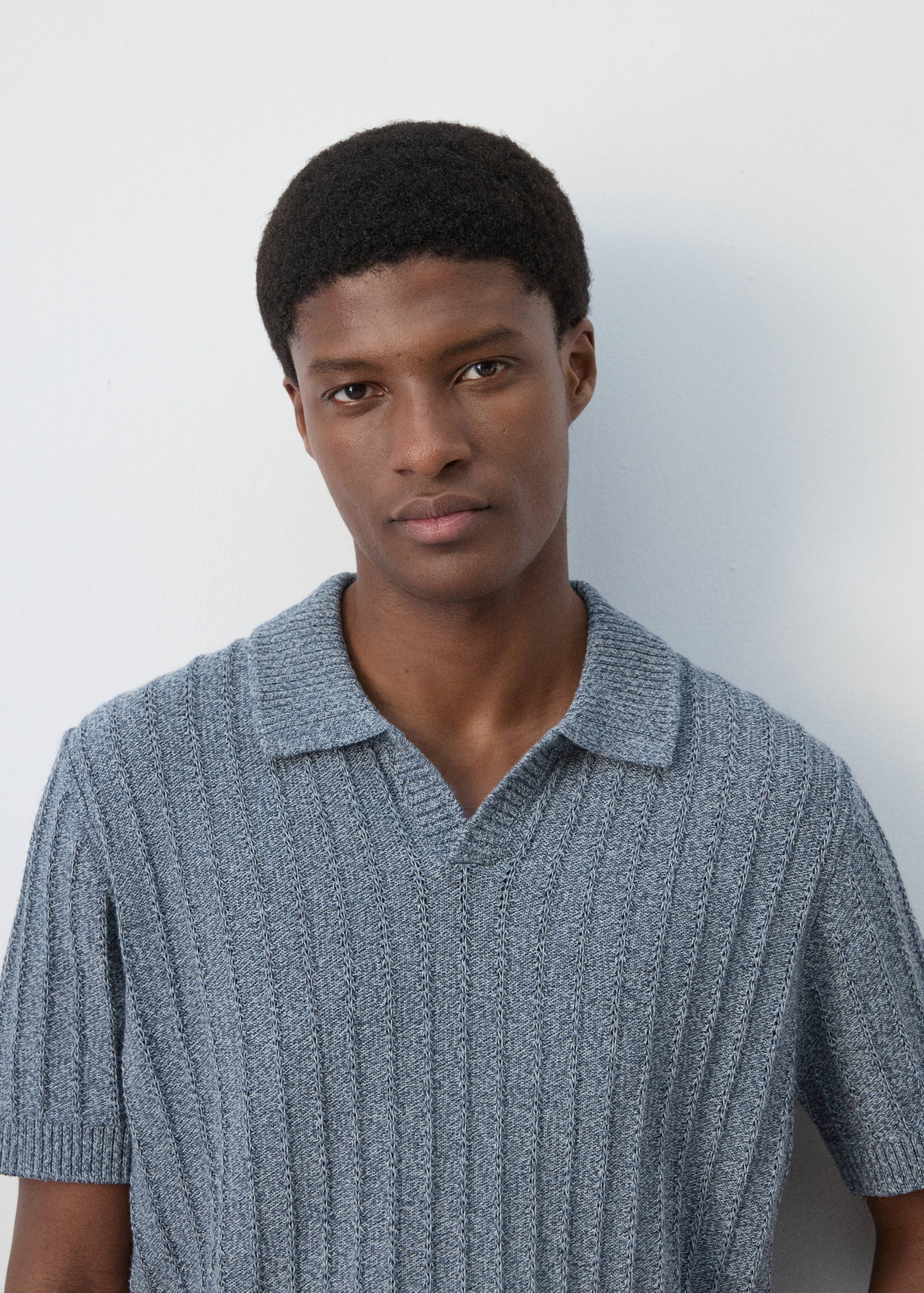 100% cotton fine-knit polo shirt - Details of the article 1