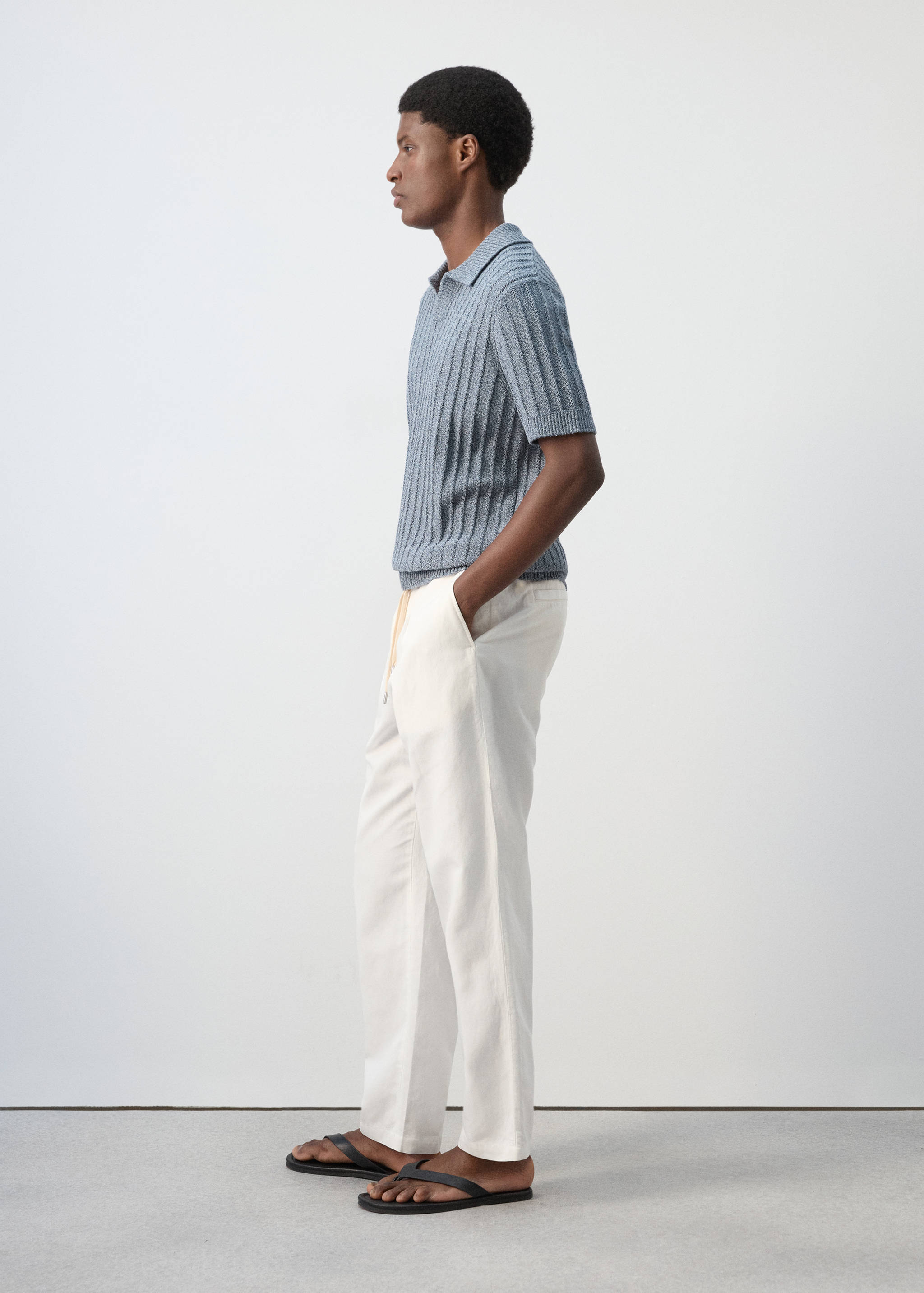 100% cotton fine-knit polo shirt - Details of the article 2