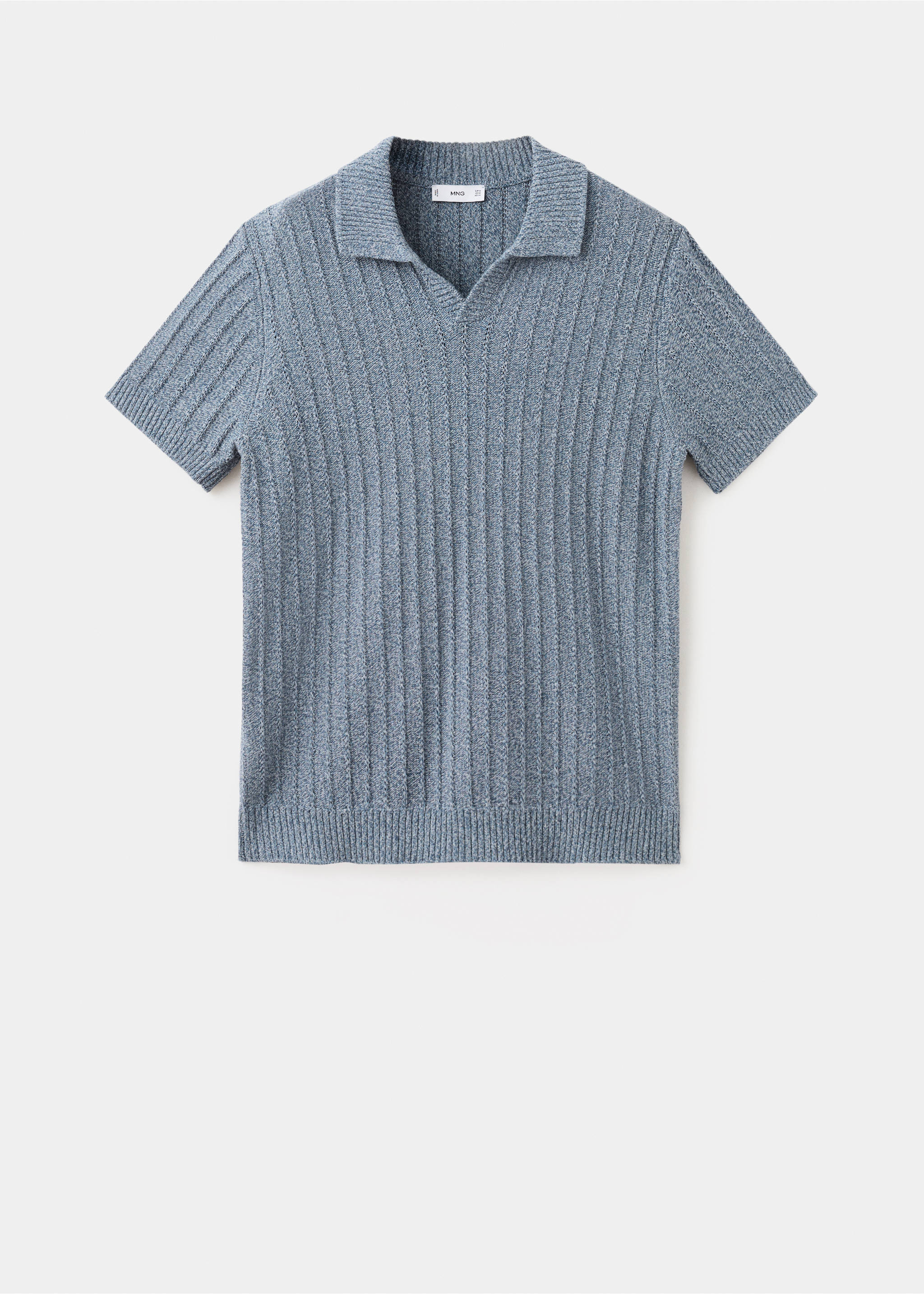 100% cotton fine-knit polo shirt - Article without model, Indigo Blue. Ref: 27019209-00.