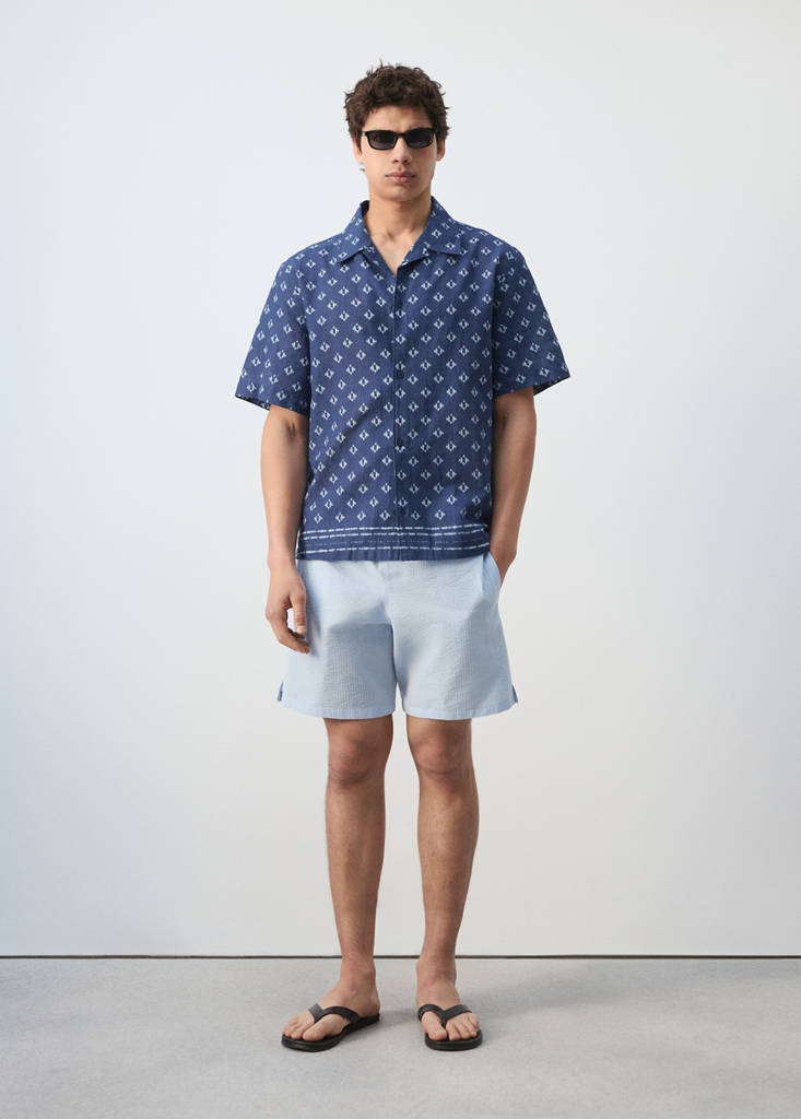 Regular-fit 100% cotton shirt — Indigo Blue