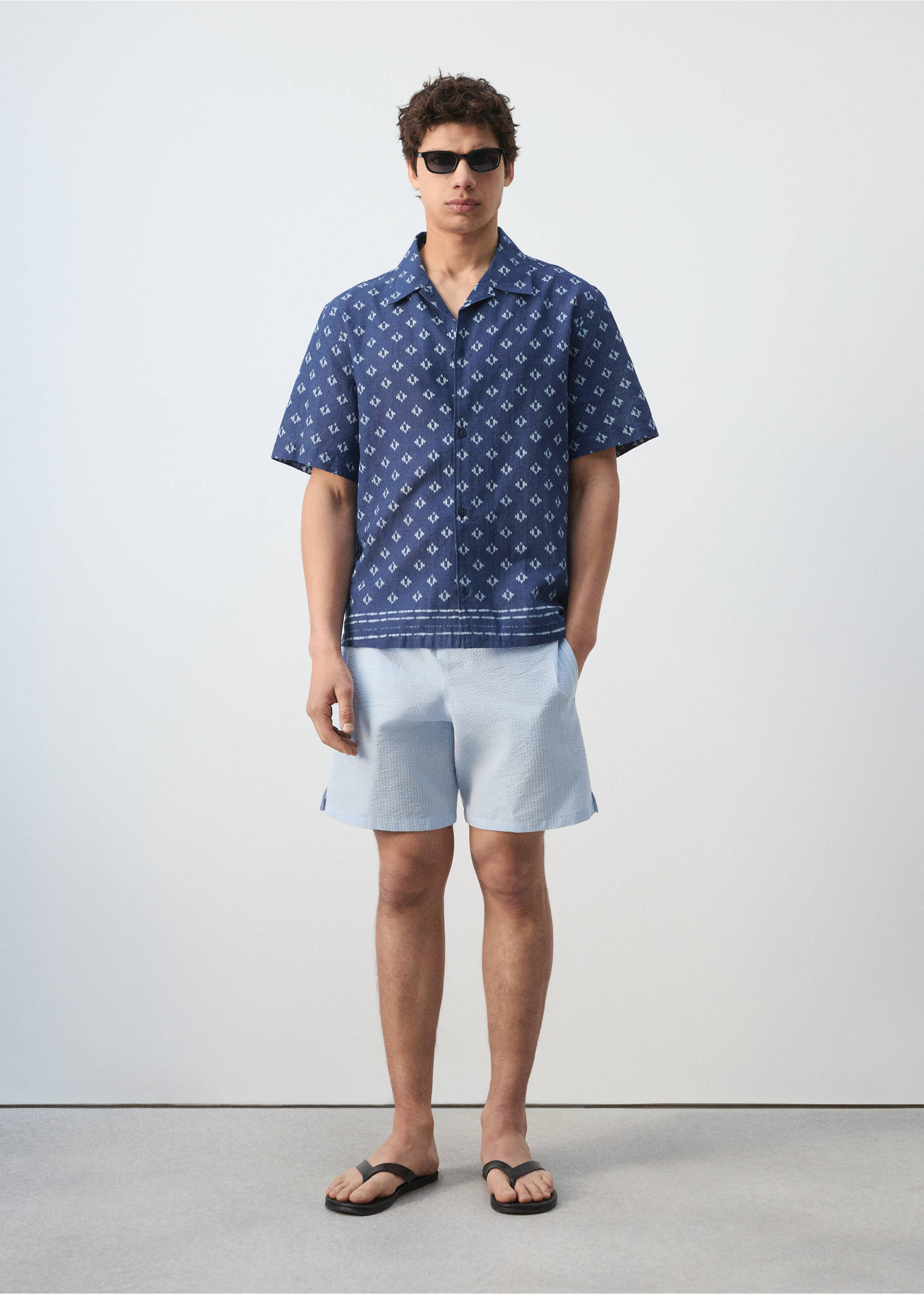 Camisa 100% algodón regular fit - Plano general, Azul indigo. Ref: 27019211-00.