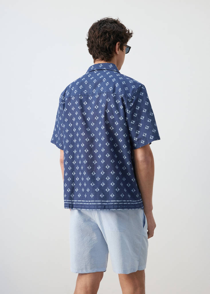 Regular-fit 100% cotton shirt — Indigo Blue