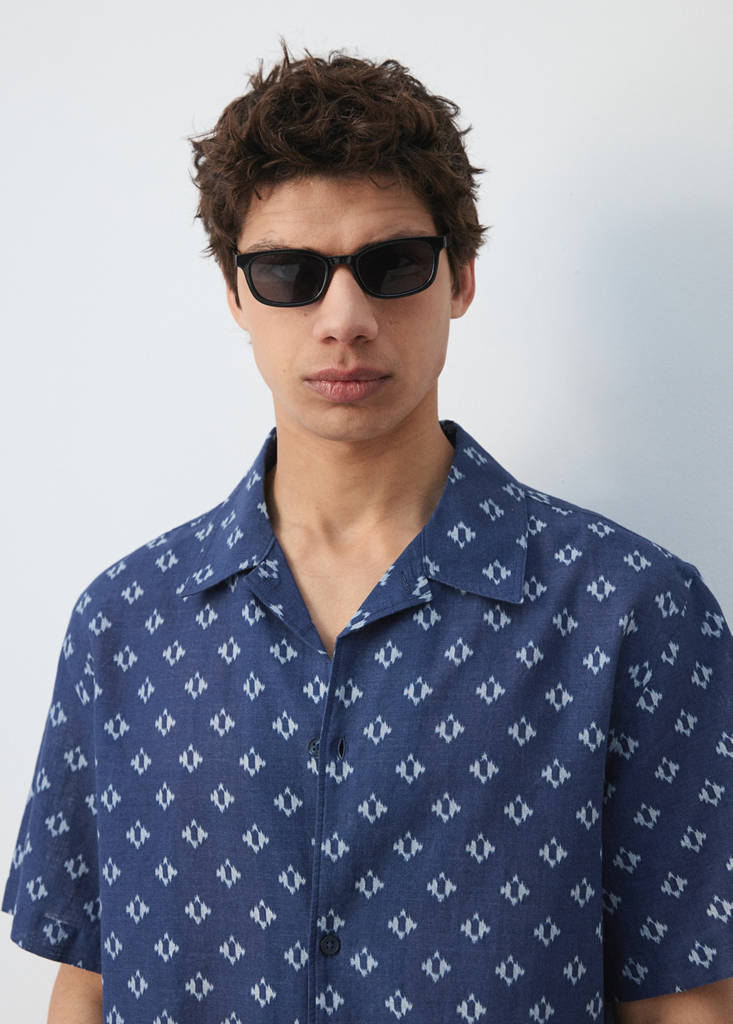 Regular-fit 100% cotton shirt — Indigo Blue