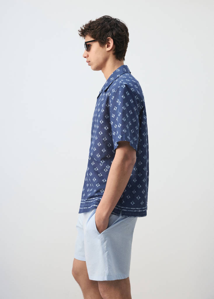 Regular-fit 100% cotton shirt — Indigo Blue