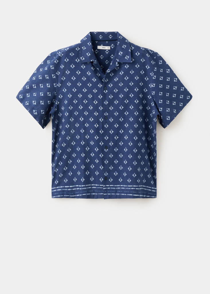 Regular-fit 100% cotton shirt — Indigo Blue