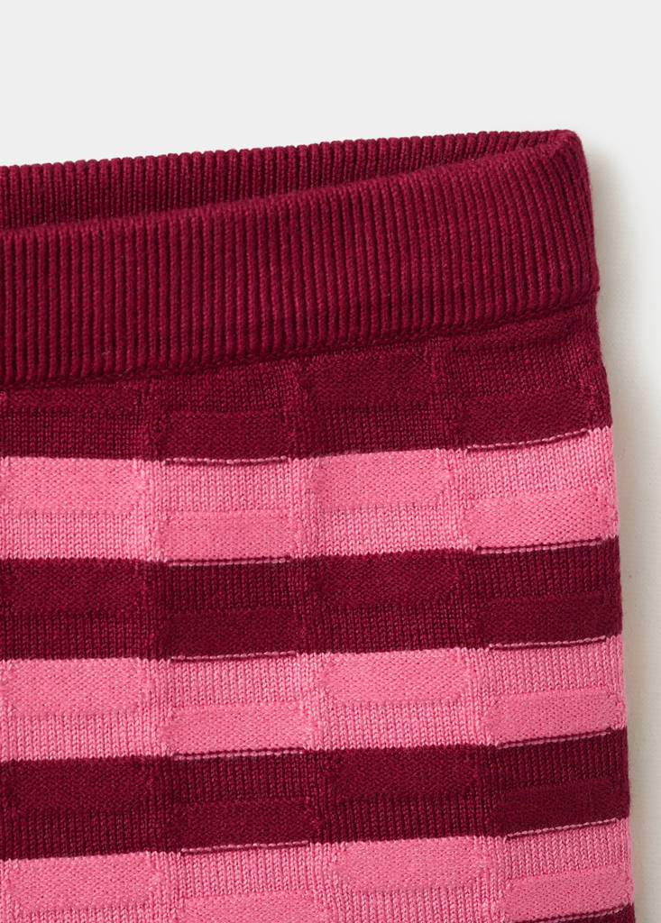Striped knitted shorts — Pink