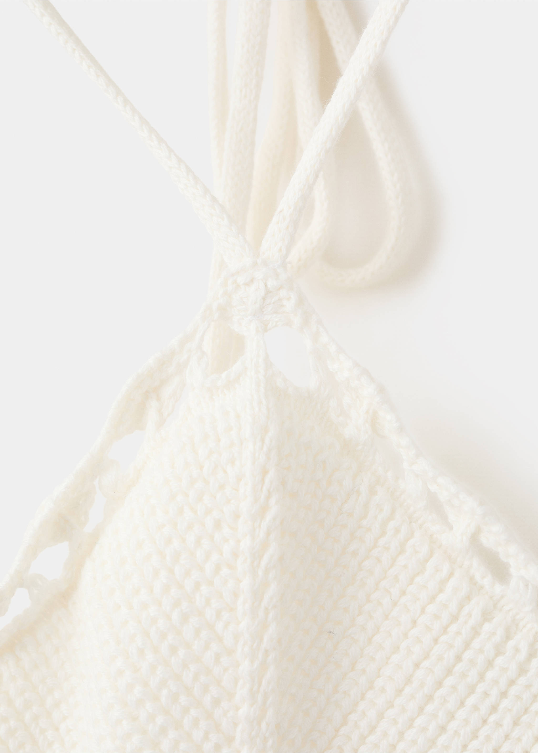 Crochet openwork halter top - Details of the article 8, White. Ref: 27019213-00.