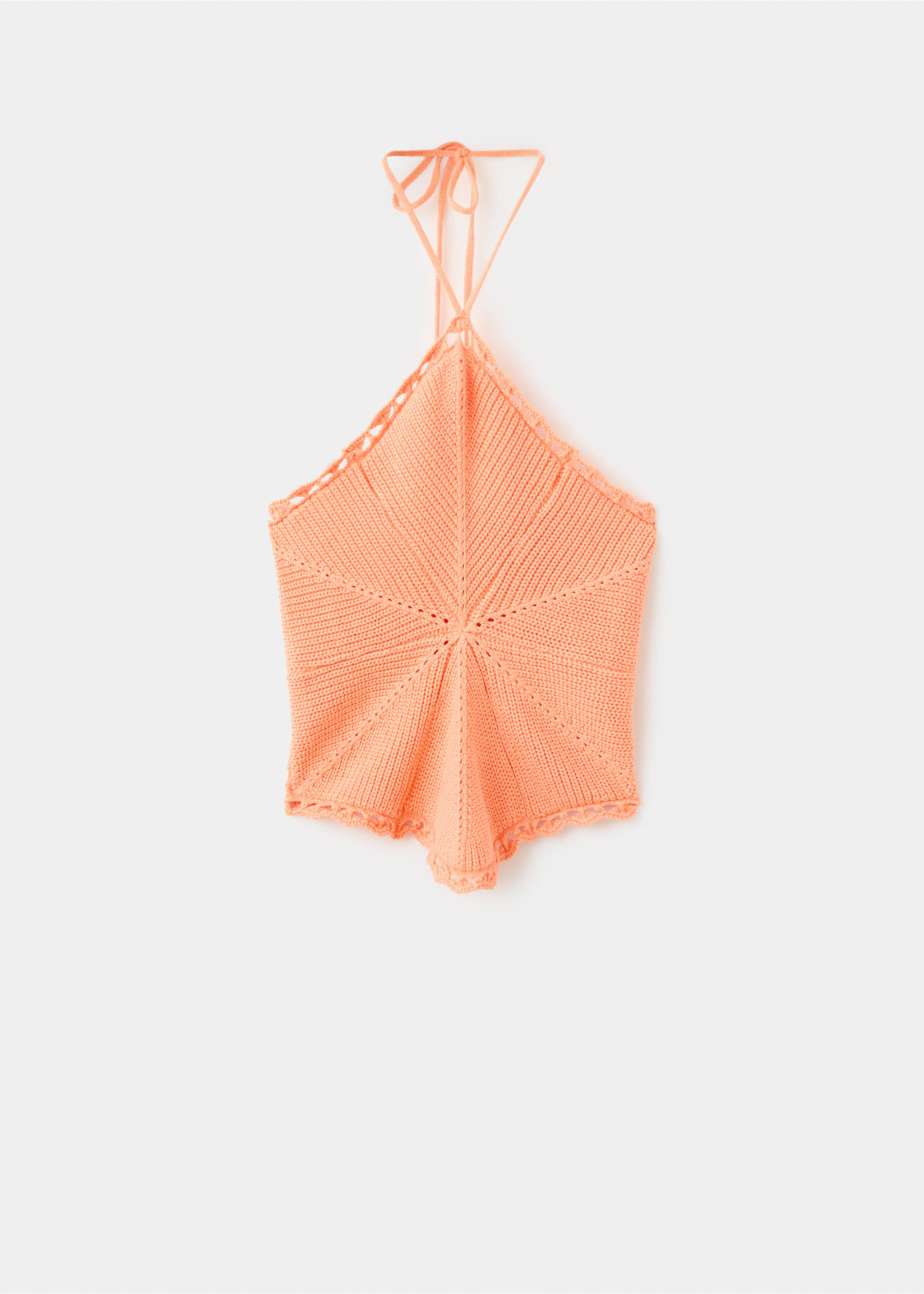 Crochet openwork halter top - Article without model, Peach. Ref: 27019214-00.