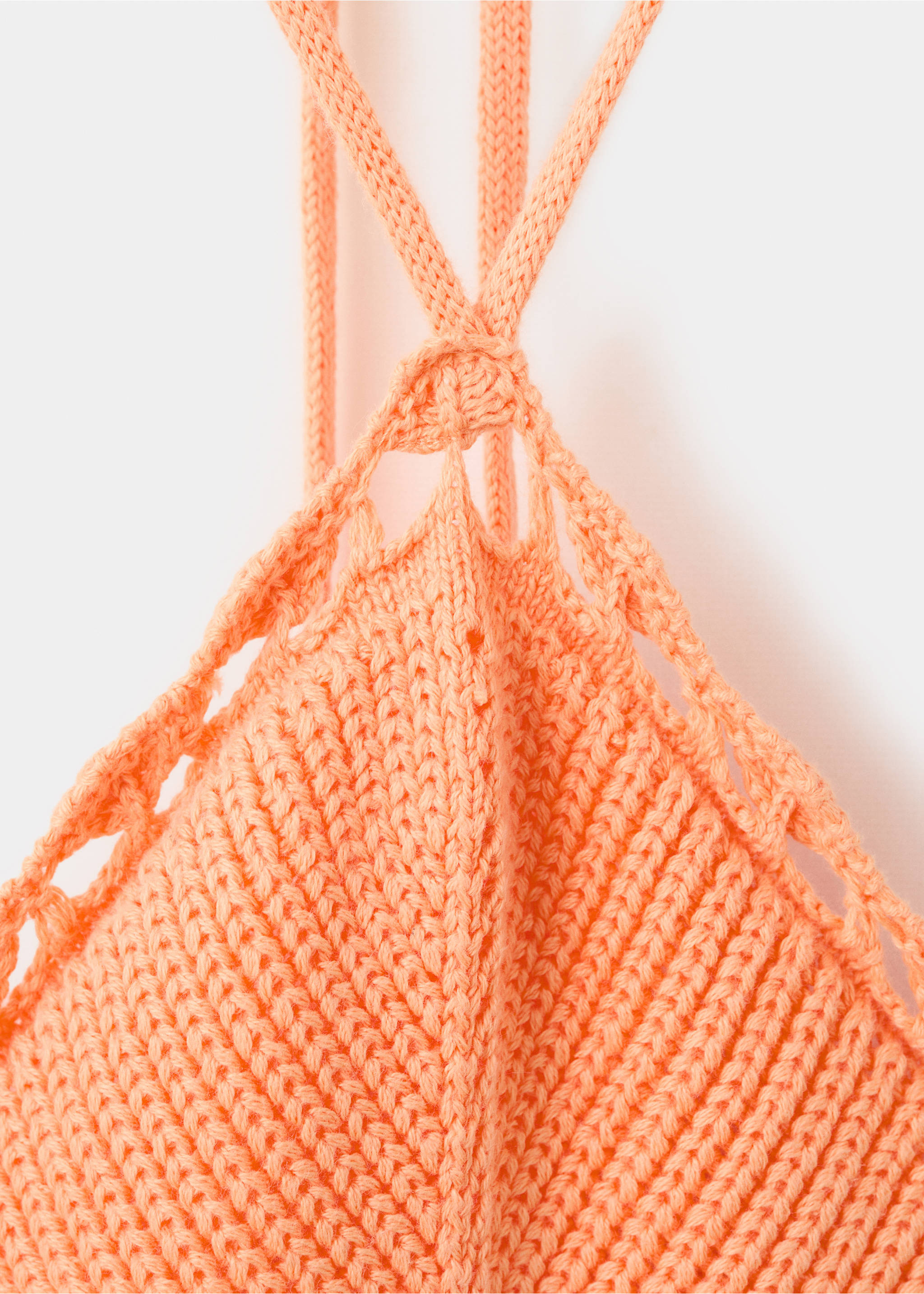 Crochet openwork halter top - Details of the article 0, Peach. Ref: 27019214-00.