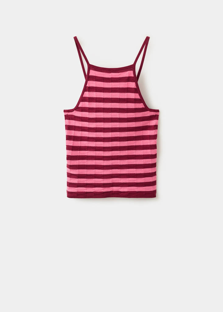 Open back knitted top — Pink