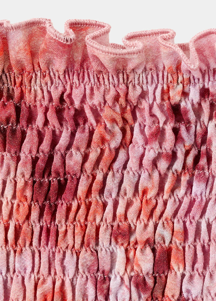 Print ruched top — Pastel Pink
