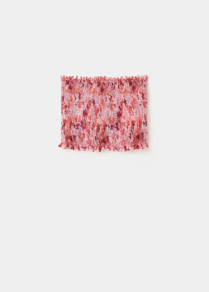 Print ruched top — Pastel Pink