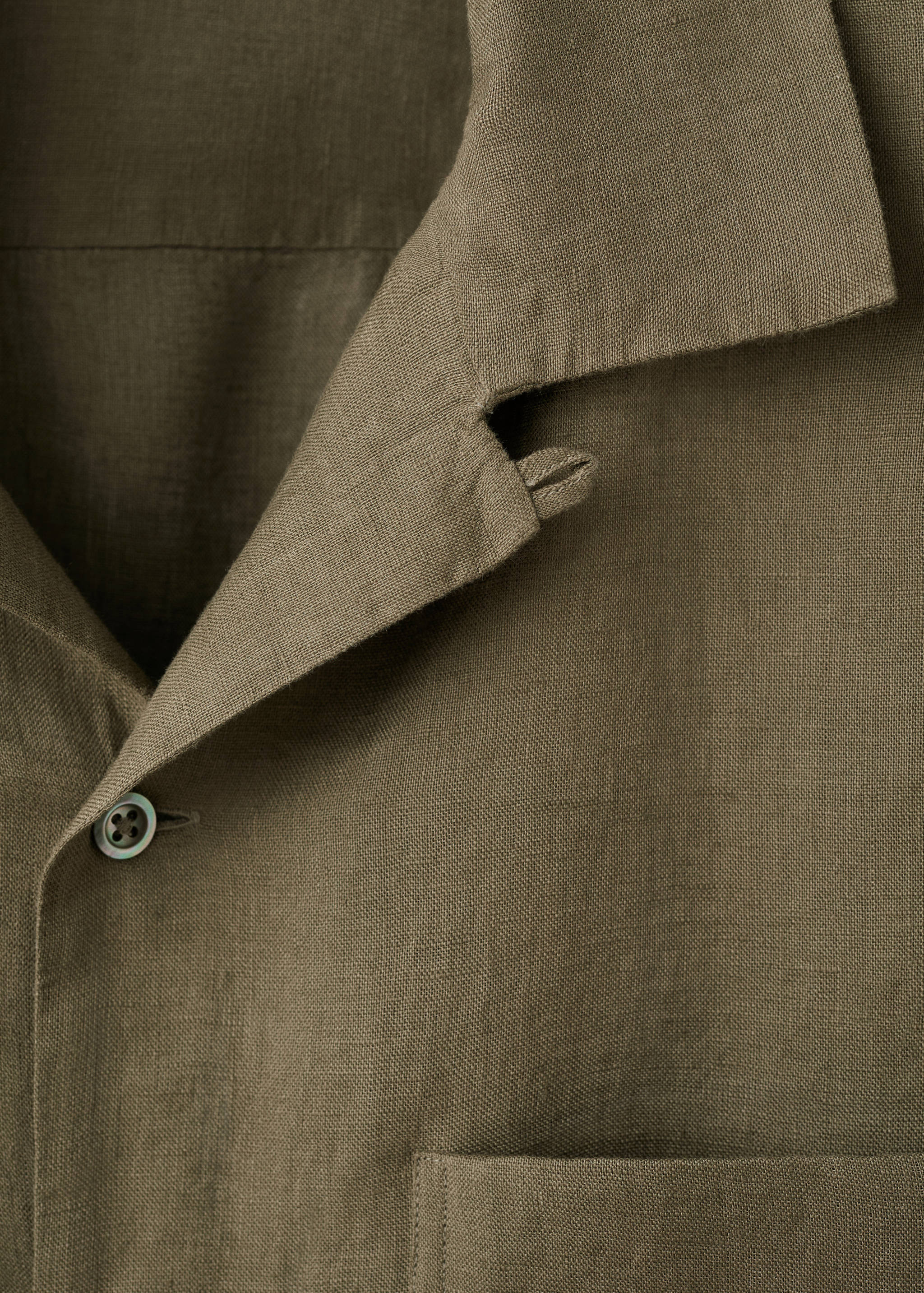 Regular-fit 100% linen shirt - Details of the article 8