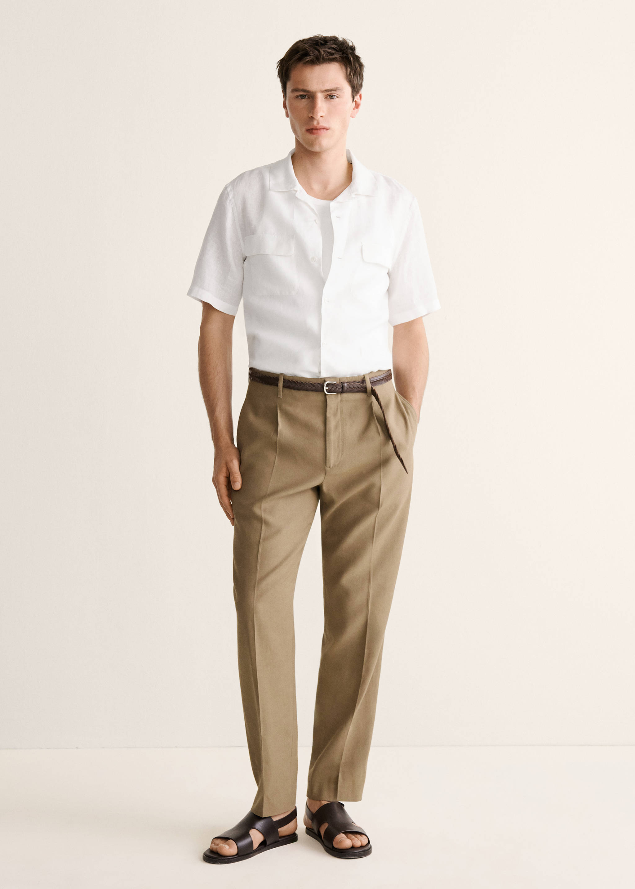 Chemise 100 % lin col bowling - Plan général