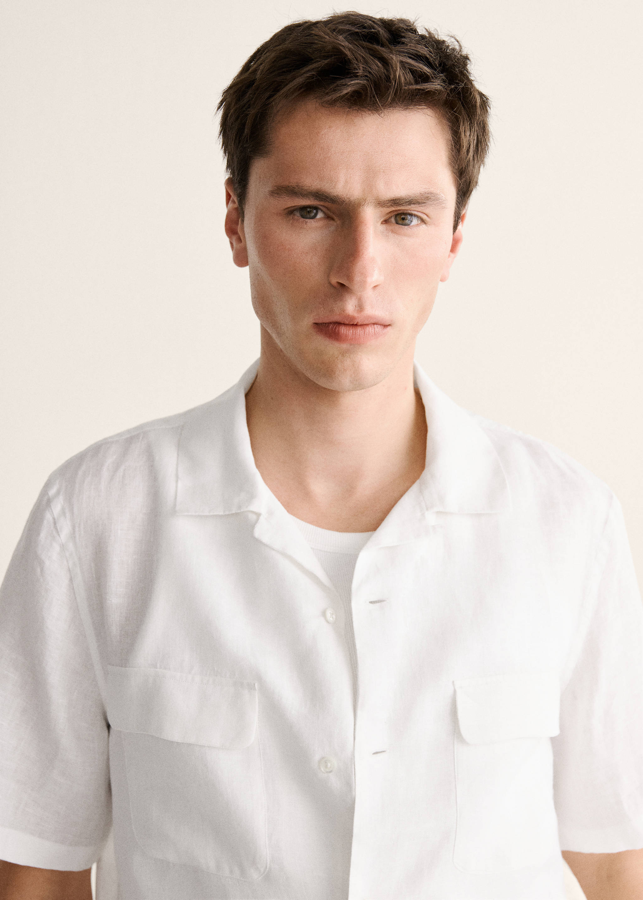 Chemise 100 % lin col bowling - Détail de l'article 1