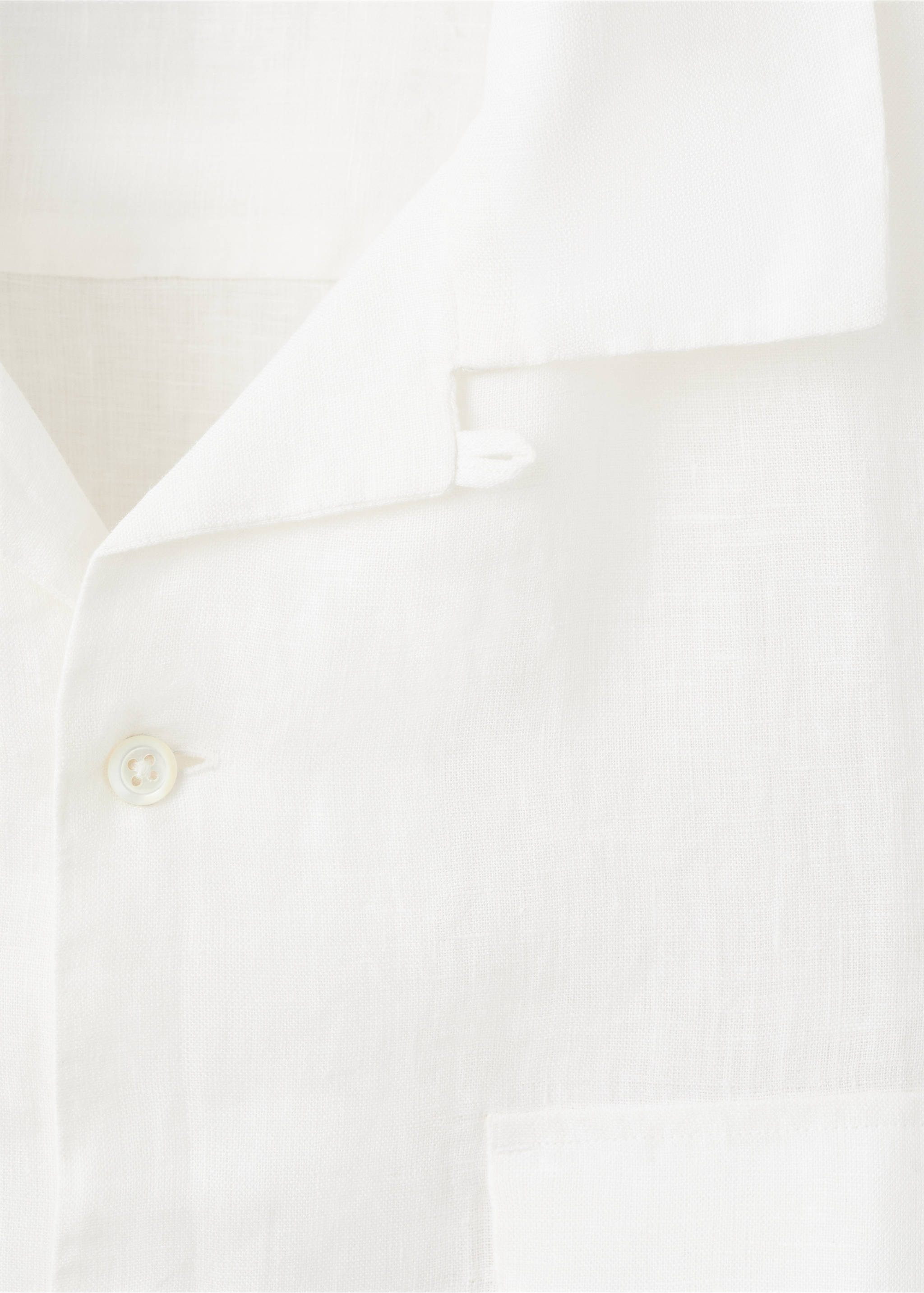 Chemise 100 % lin col bowling - Détail de l'article 8, Blanc. Ref: 27019218-00.