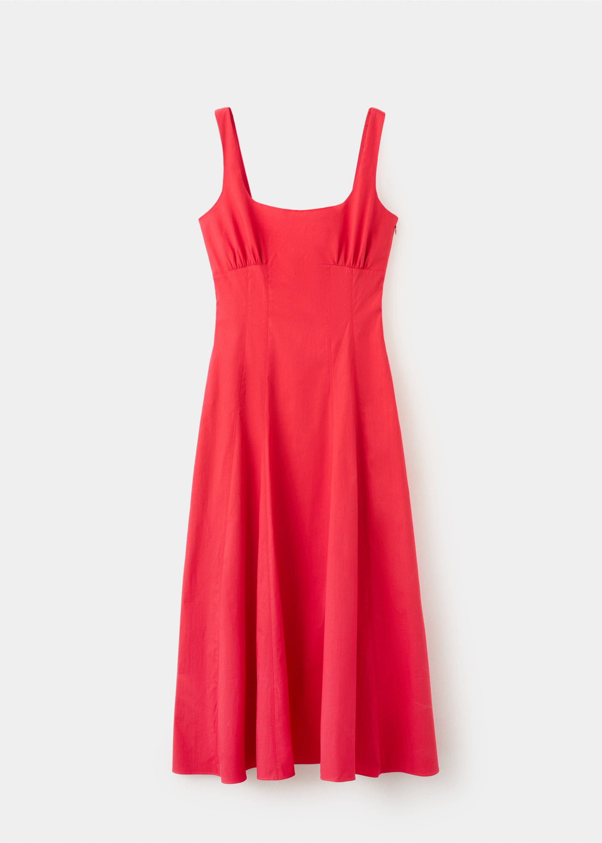 Ruched details A-line dress - Article without model, Red. Ref: 27019219-00.