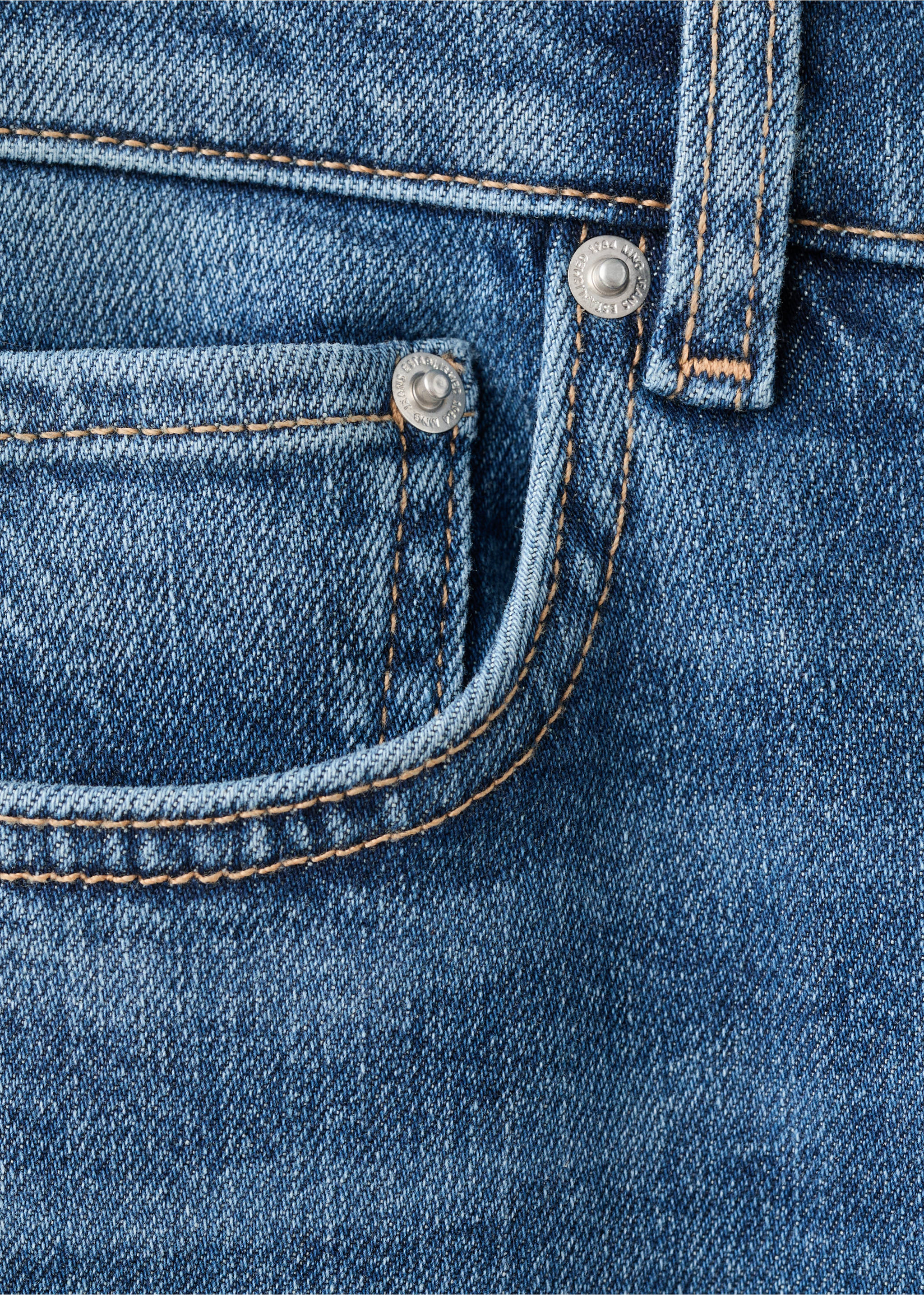 Skinny jeans met lage taille - Detail van het artikel 0, Middenblauw. Ref: 27019220-00.