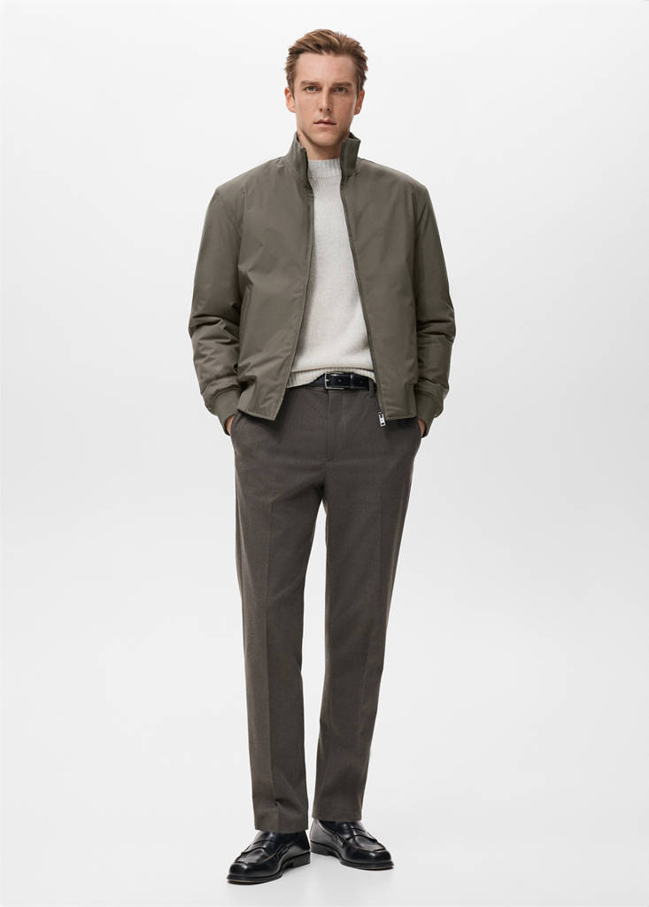 Water-repellent bomber jacket — Khaki