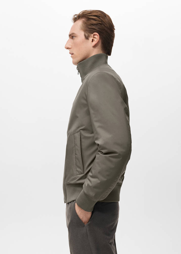 Water-repellent bomber jacket — Khaki