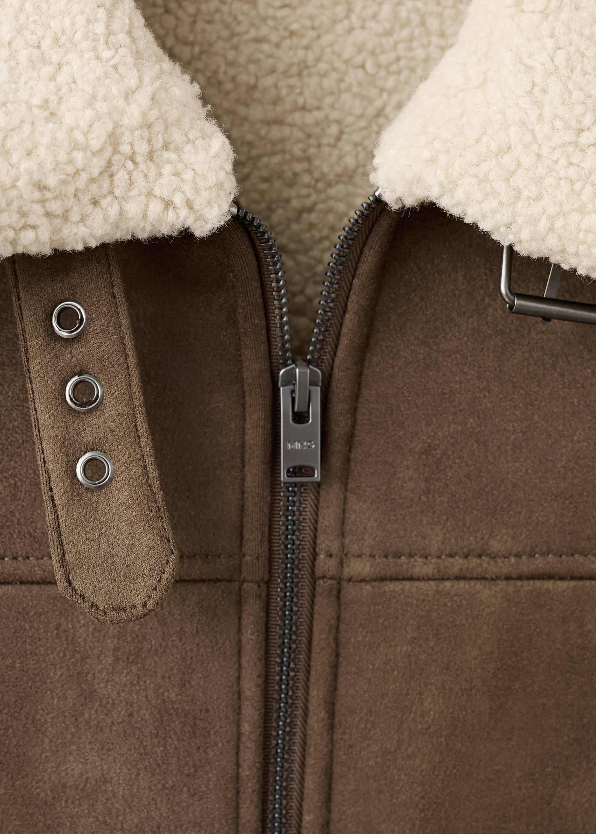 羊毛皮和绒面革效果夹克 - null