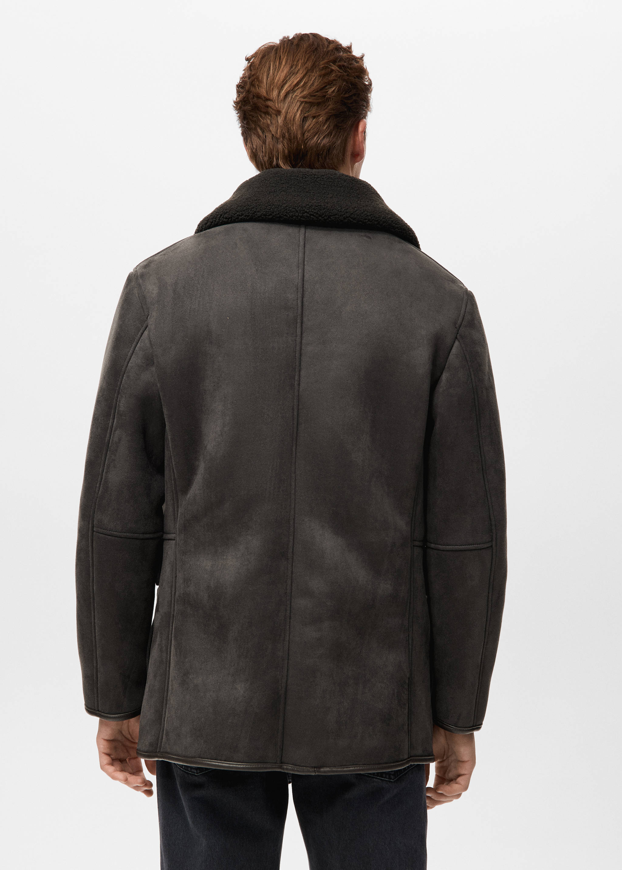 羊毛皮和绒面革效果夹克 - null