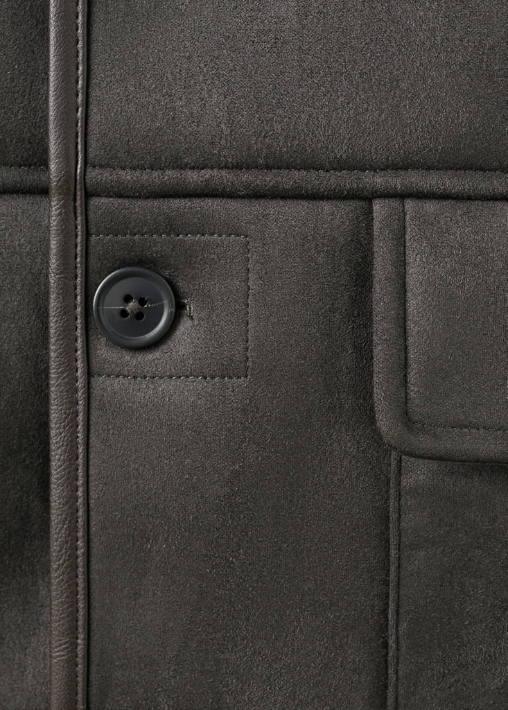 Faux-shearling suede jacket — Chocolate