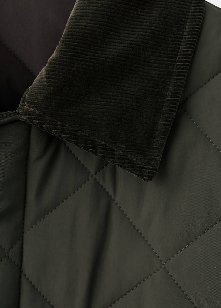 Quilted water repellent jacket — Khaki