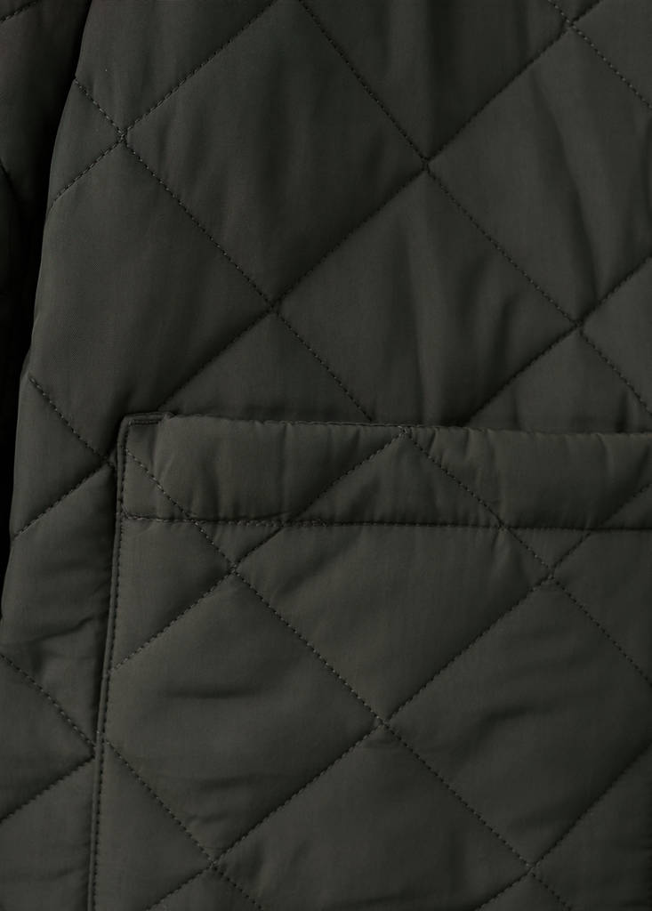 Quilted water repellent jacket — Khaki