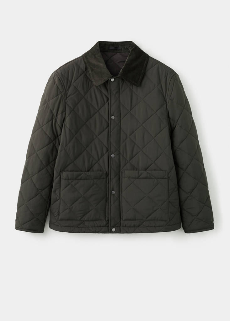 Quilted water repellent jacket — Khaki