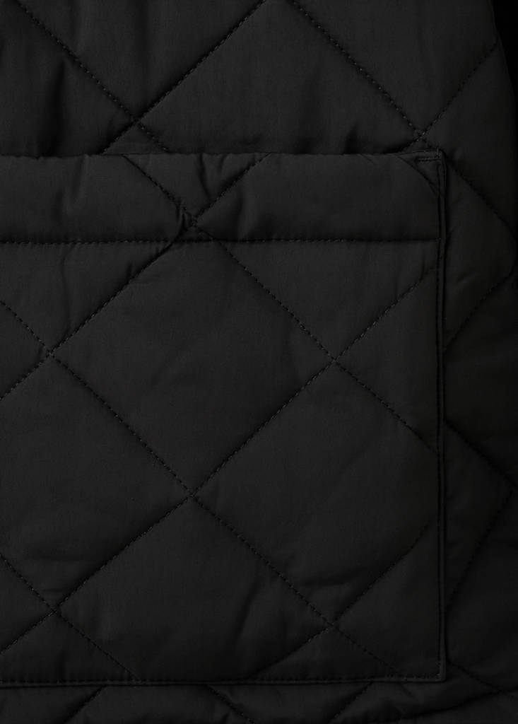 Quilted water repellent jacket — Black
